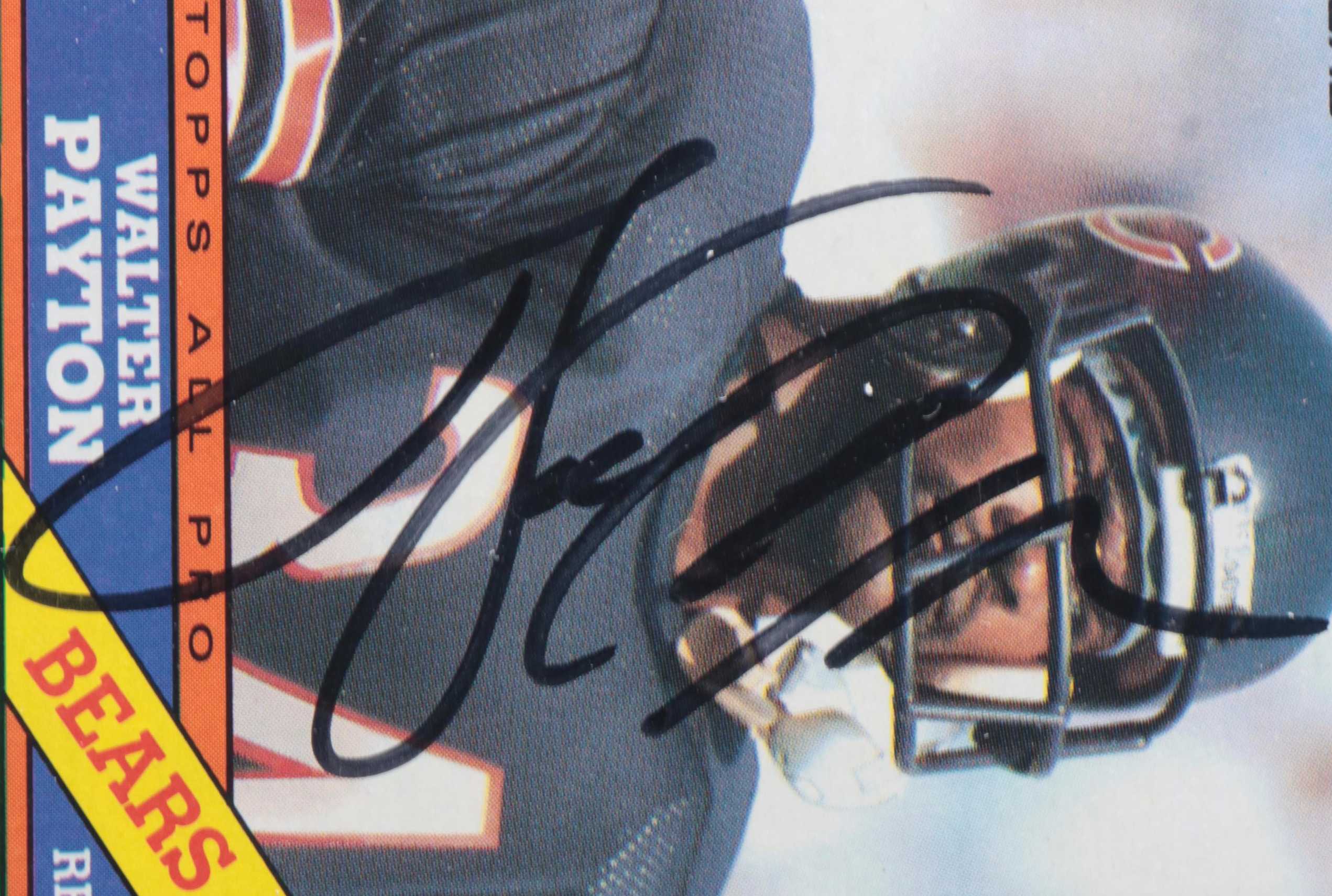 1986 Topps Walter Payton Signed Chicago Bears Football Card