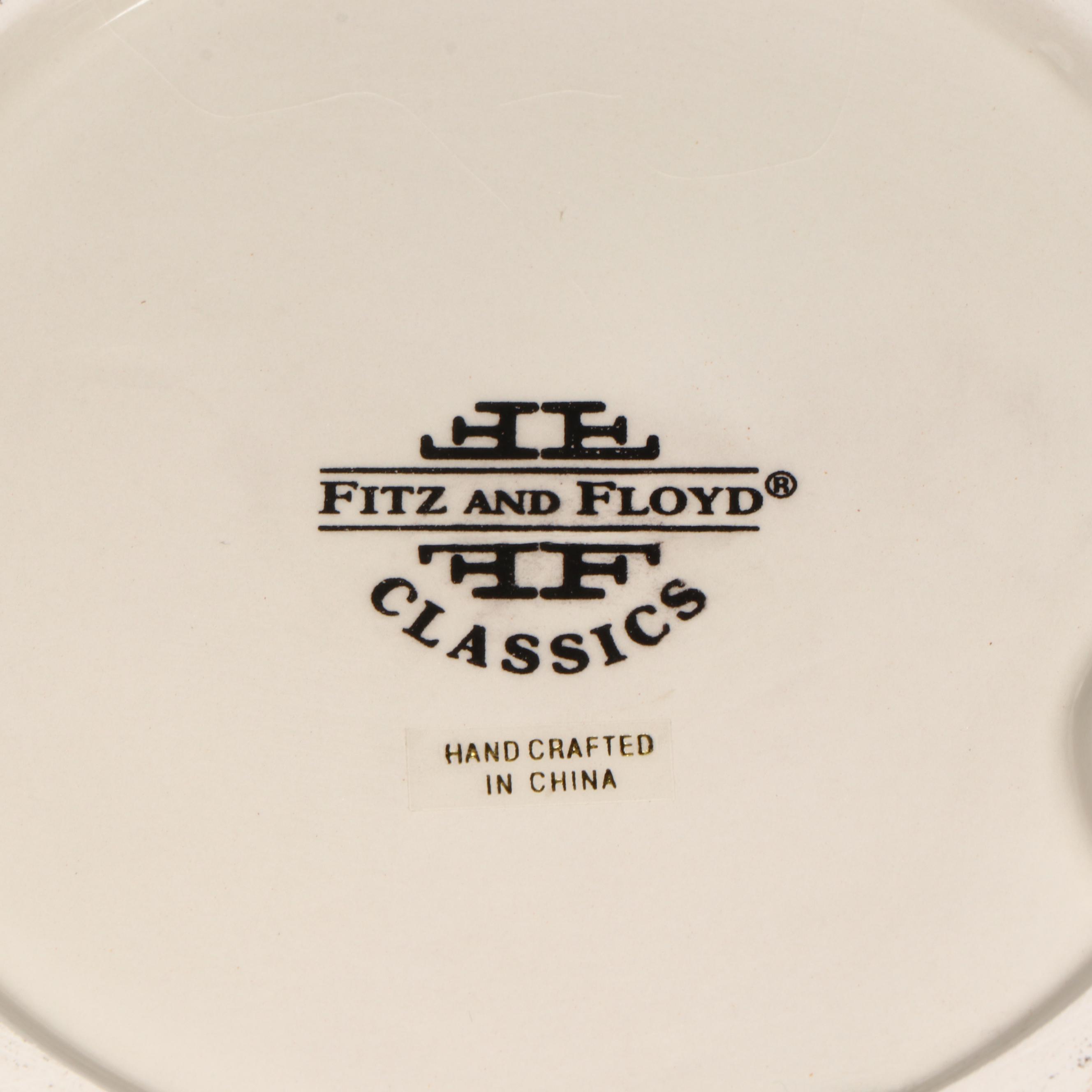 Imperial Glass Beaded Block Iridescent Glass Bowl with Fitz & Floyd Canister