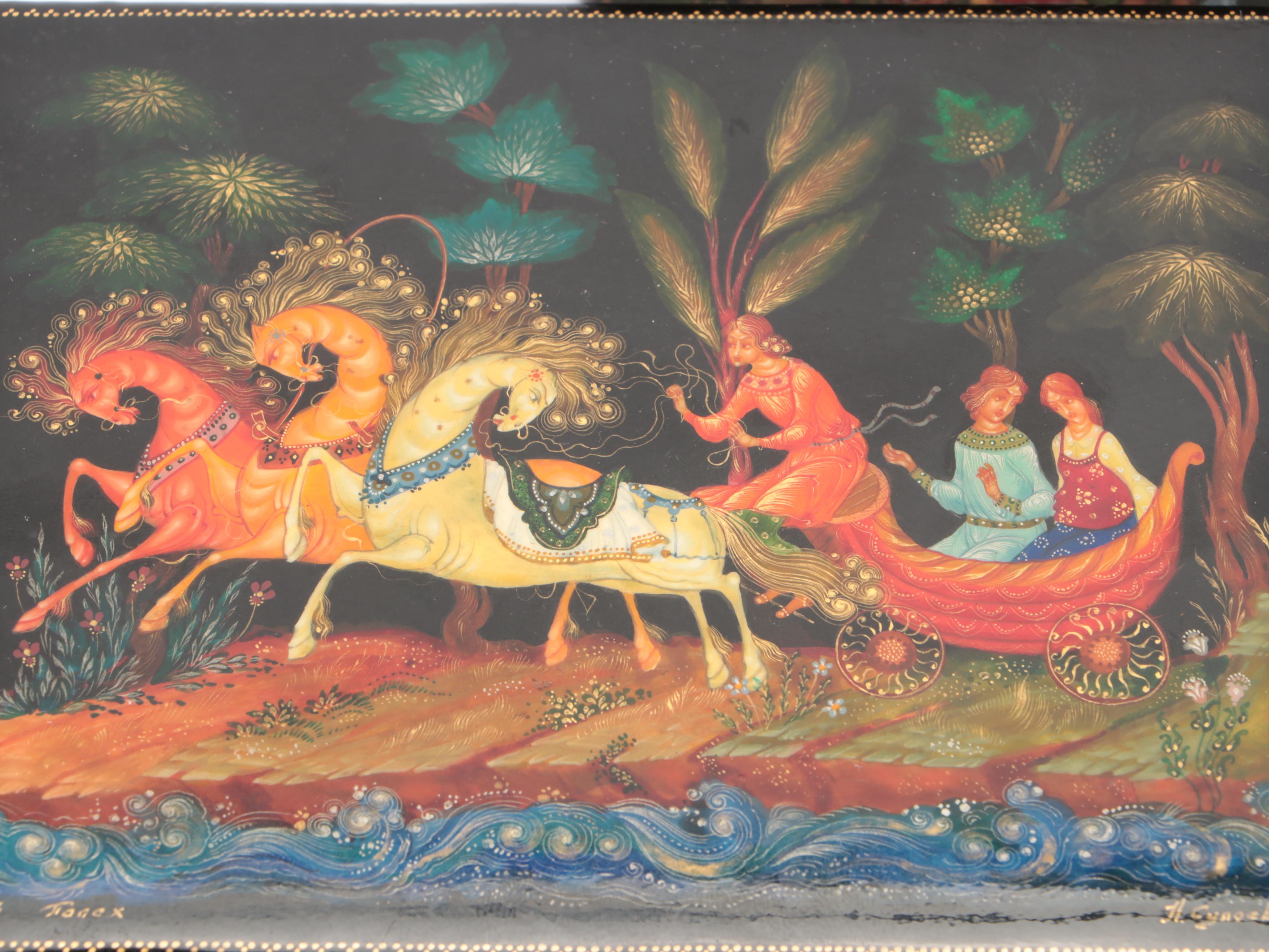 Russian "Princess and The Frog" Porcelain and Other Boxes with Enamel Teapot