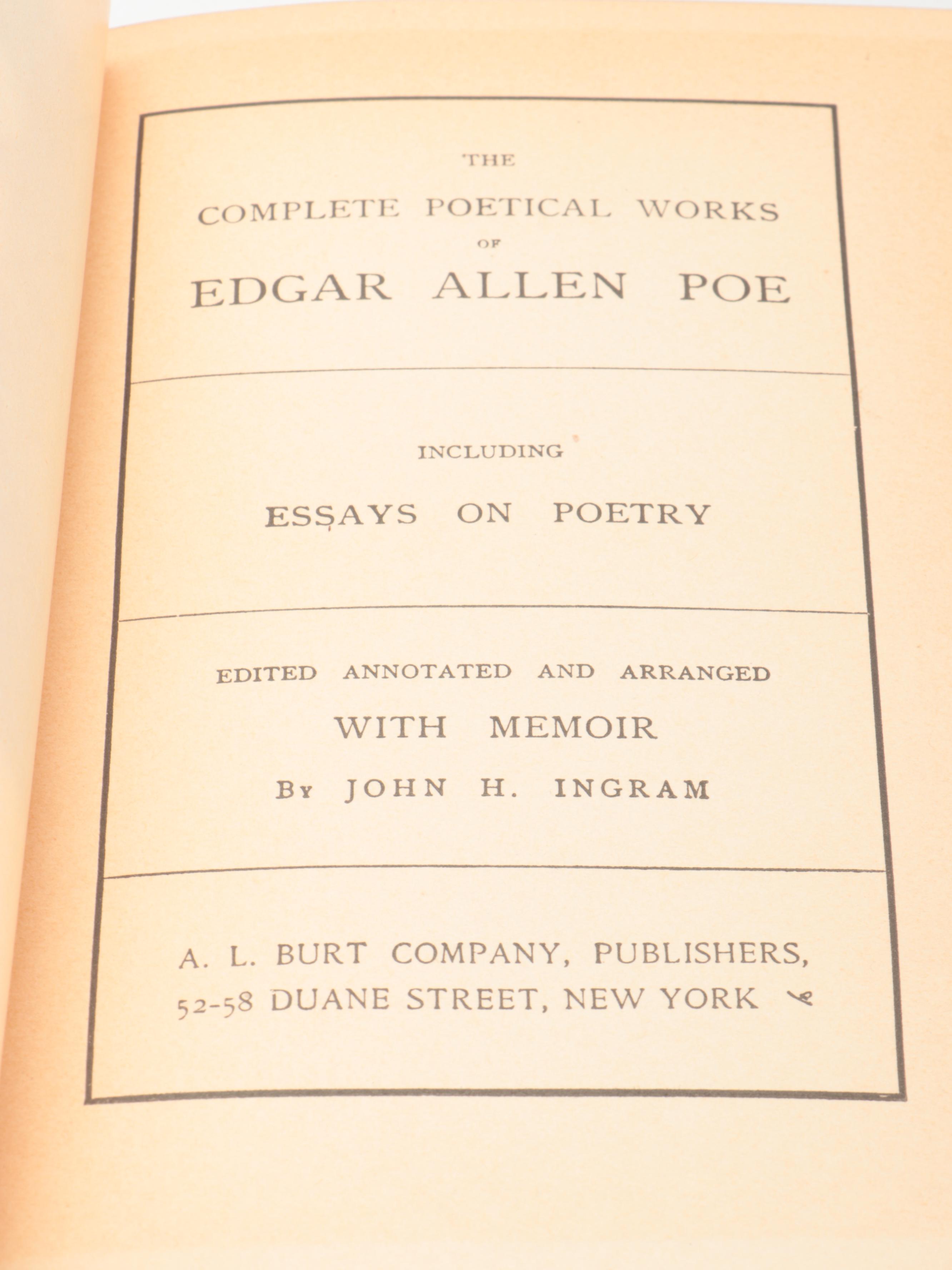 "Poe's Tales and Poems" Complete Four-Volume Set, Early 20th Century