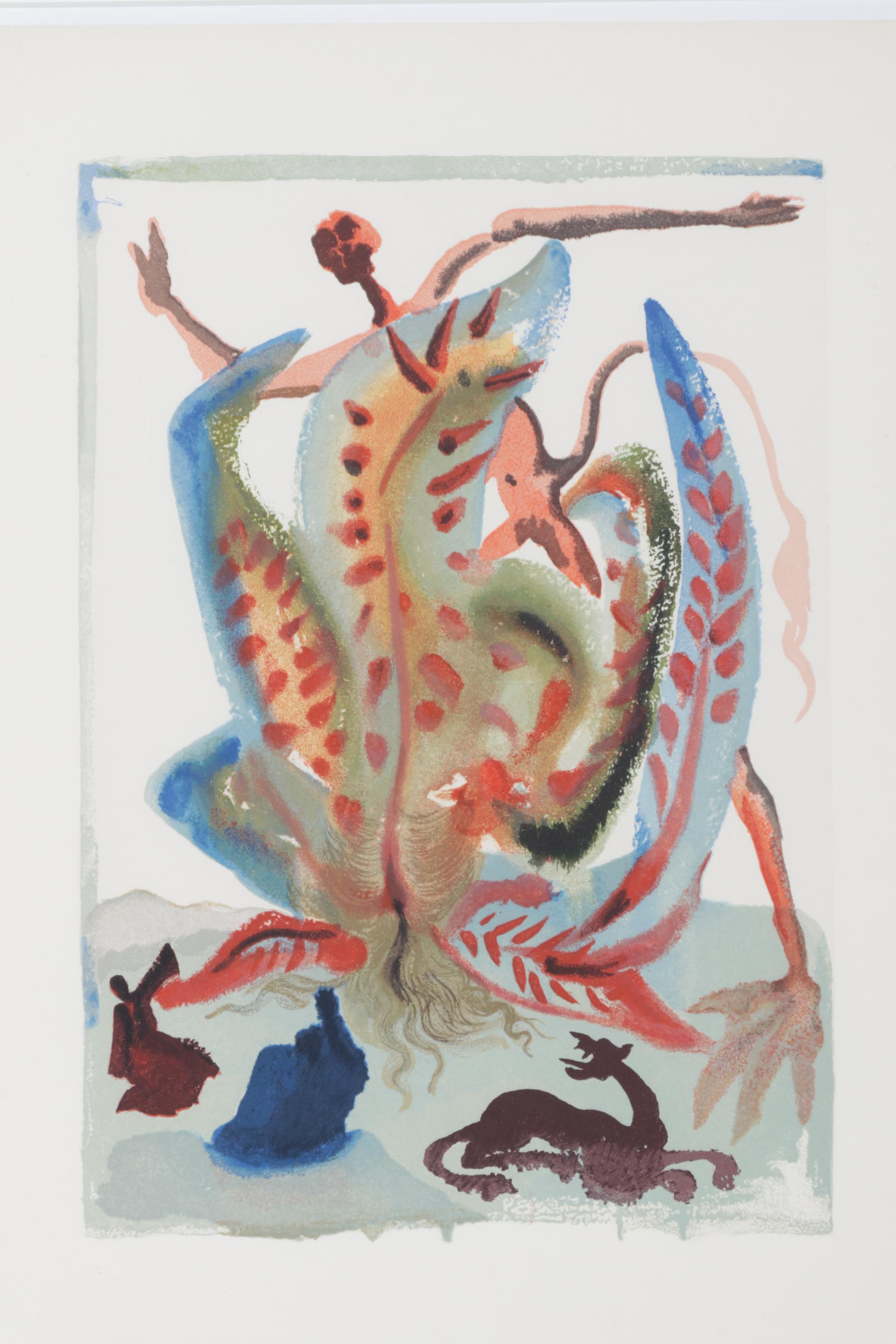 Salvador Dalí Wood Engraving "La Gourmandise"