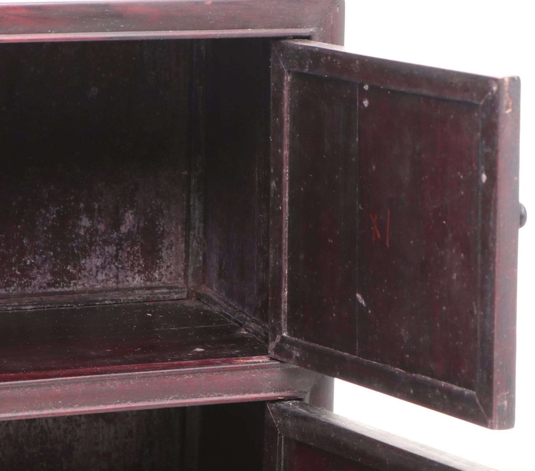 Chinoiserie Carved Wood Cabinet, Mid to Late 20th Century