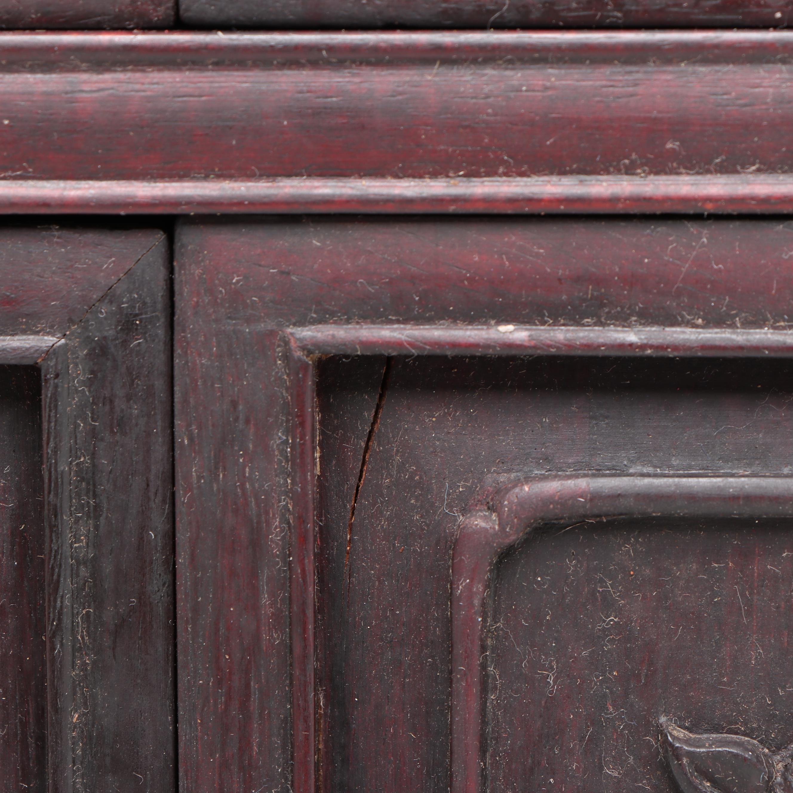 Chinoiserie Carved Wood Cabinet, Mid to Late 20th Century