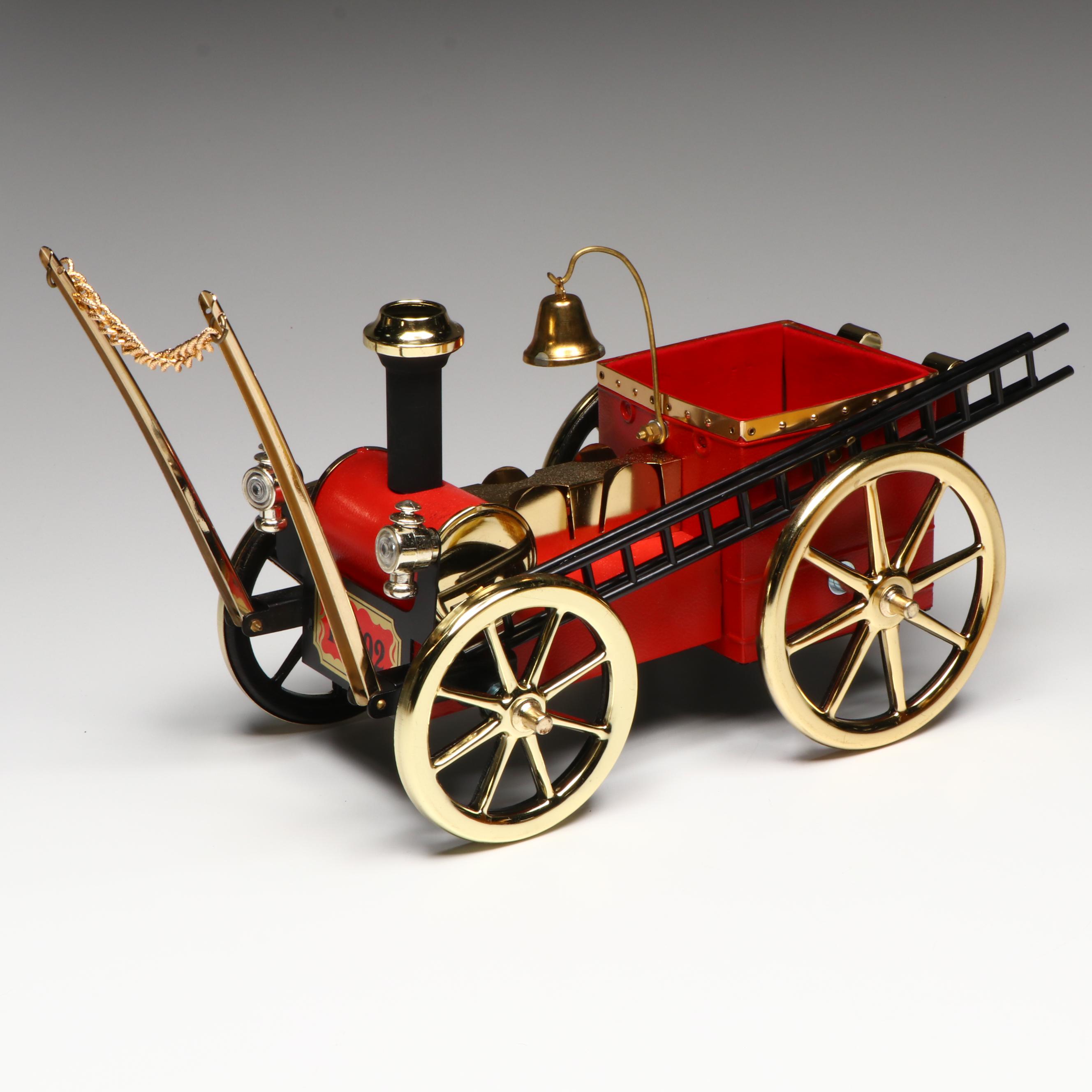 Novelty Fire Truck Musical Decanter and Glass Set