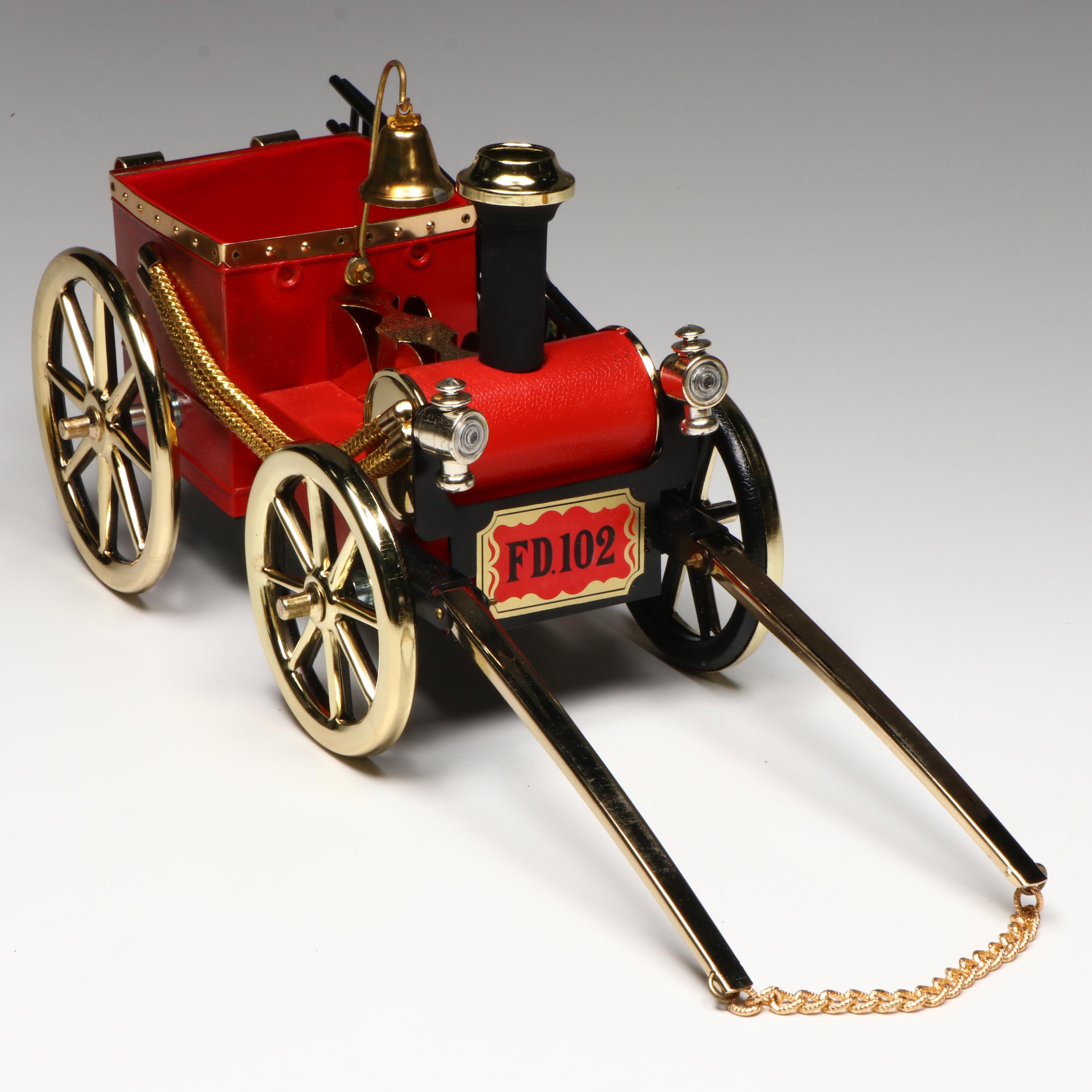 Novelty Fire Truck Musical Decanter and Glass Set