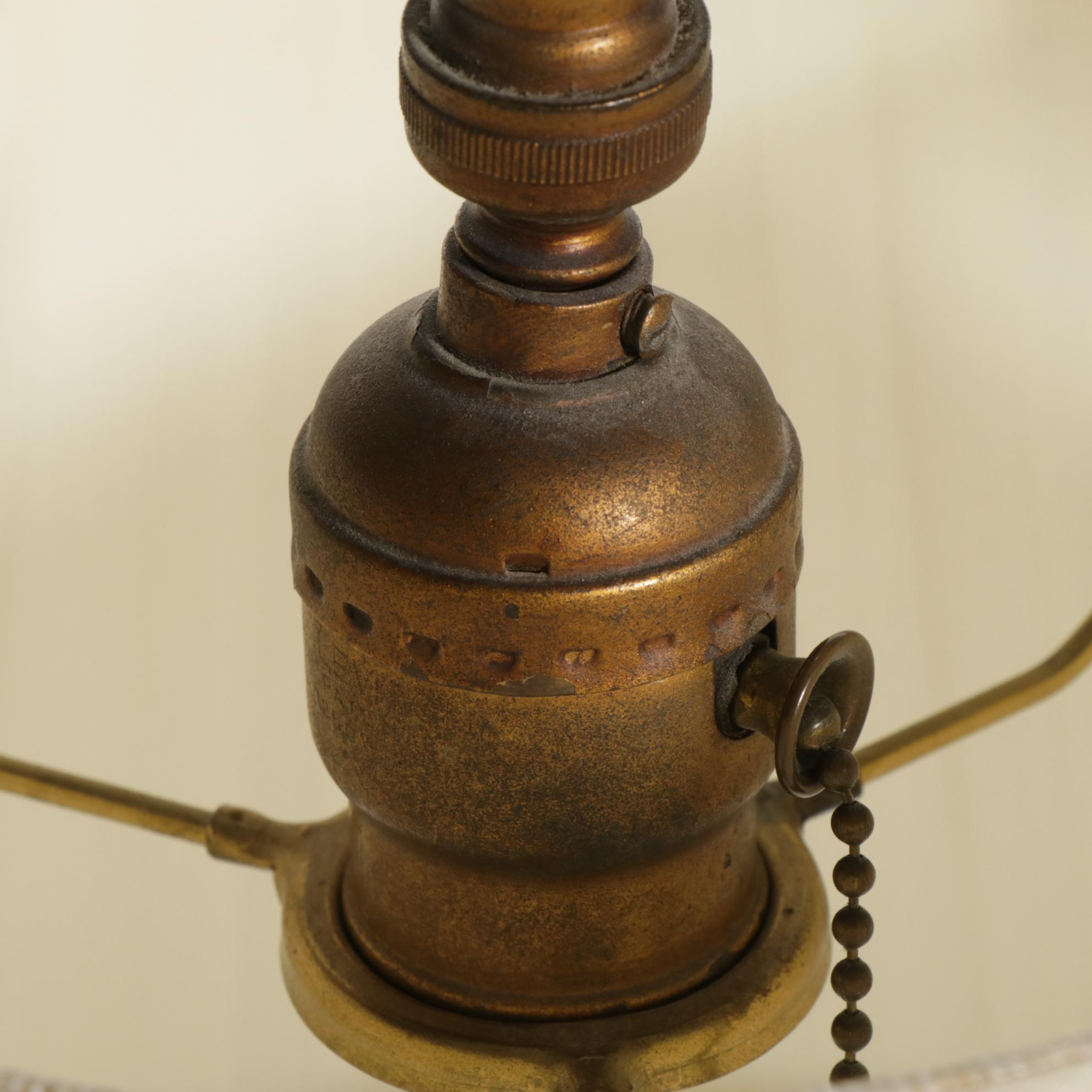Victorian Cast Metal Bridge Arm Floor Reading Lamp, Early 20th Century