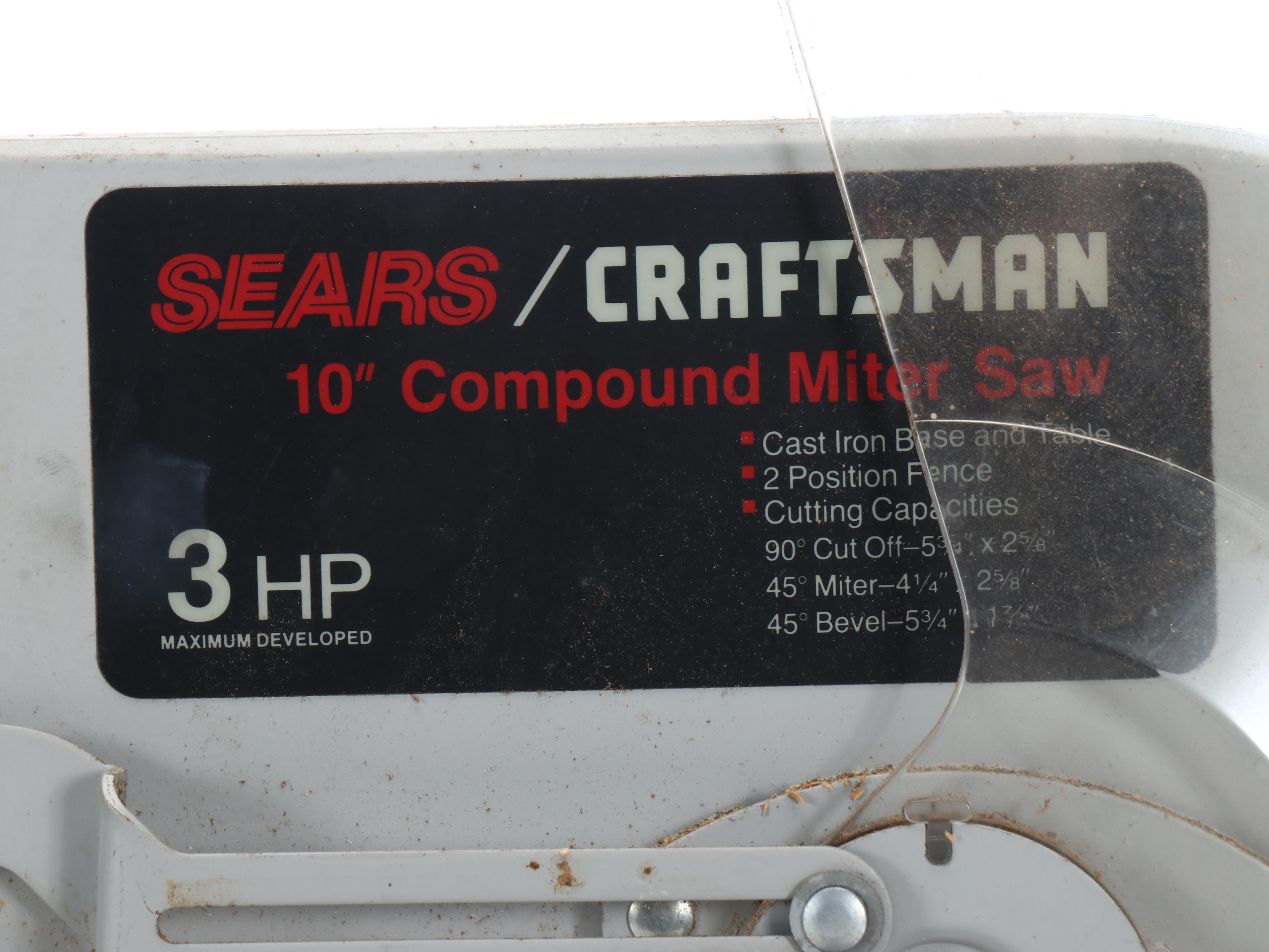 Craftsman 3HP 10" Compound Miter Saw with Spare Blade