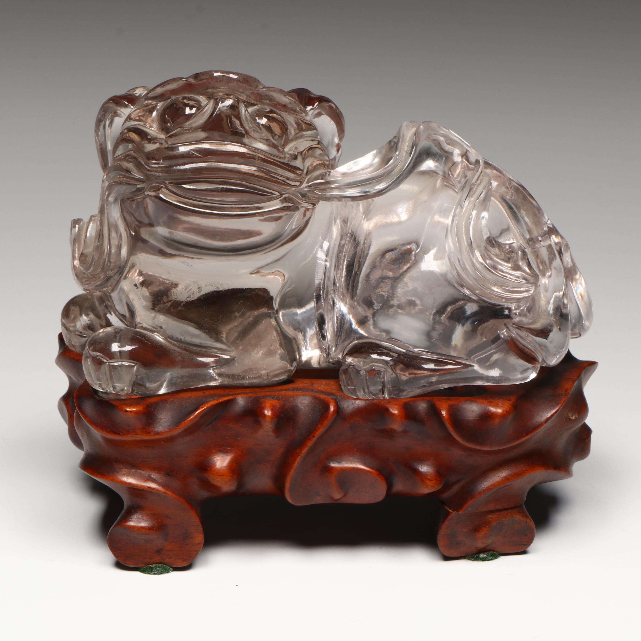 Chinese Rock Crystal Shishi, Qing Dynasty