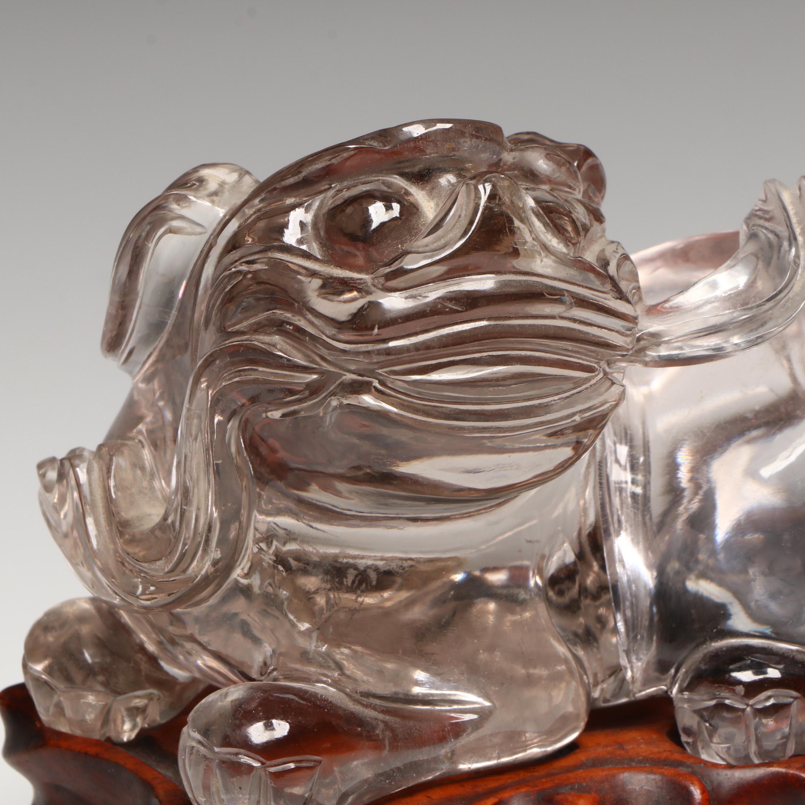 Chinese Rock Crystal Shishi, Qing Dynasty