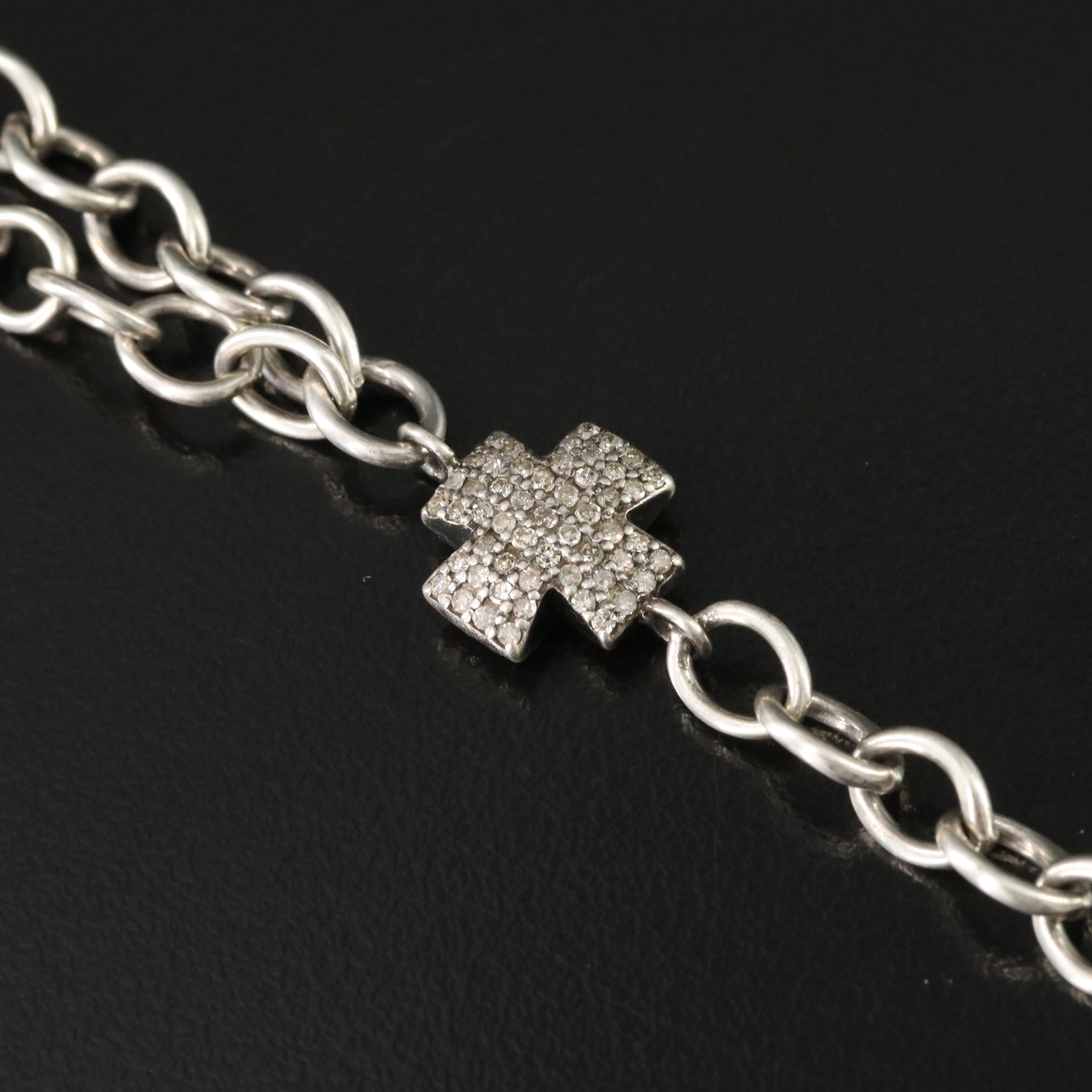 Sheryl Lowe Sterling Sunstone and Diamond Necklace