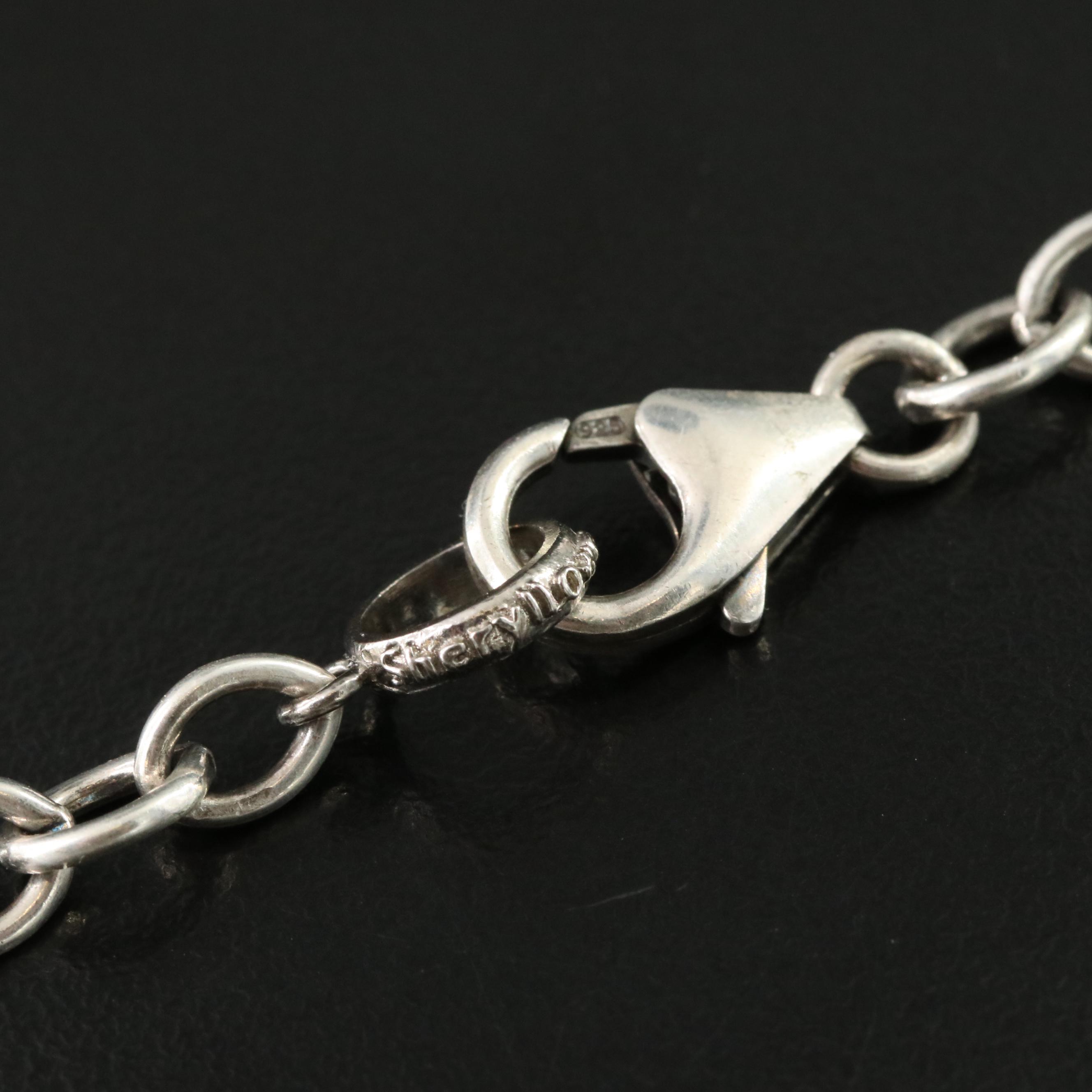 Sheryl Lowe Sterling Sunstone and Diamond Necklace