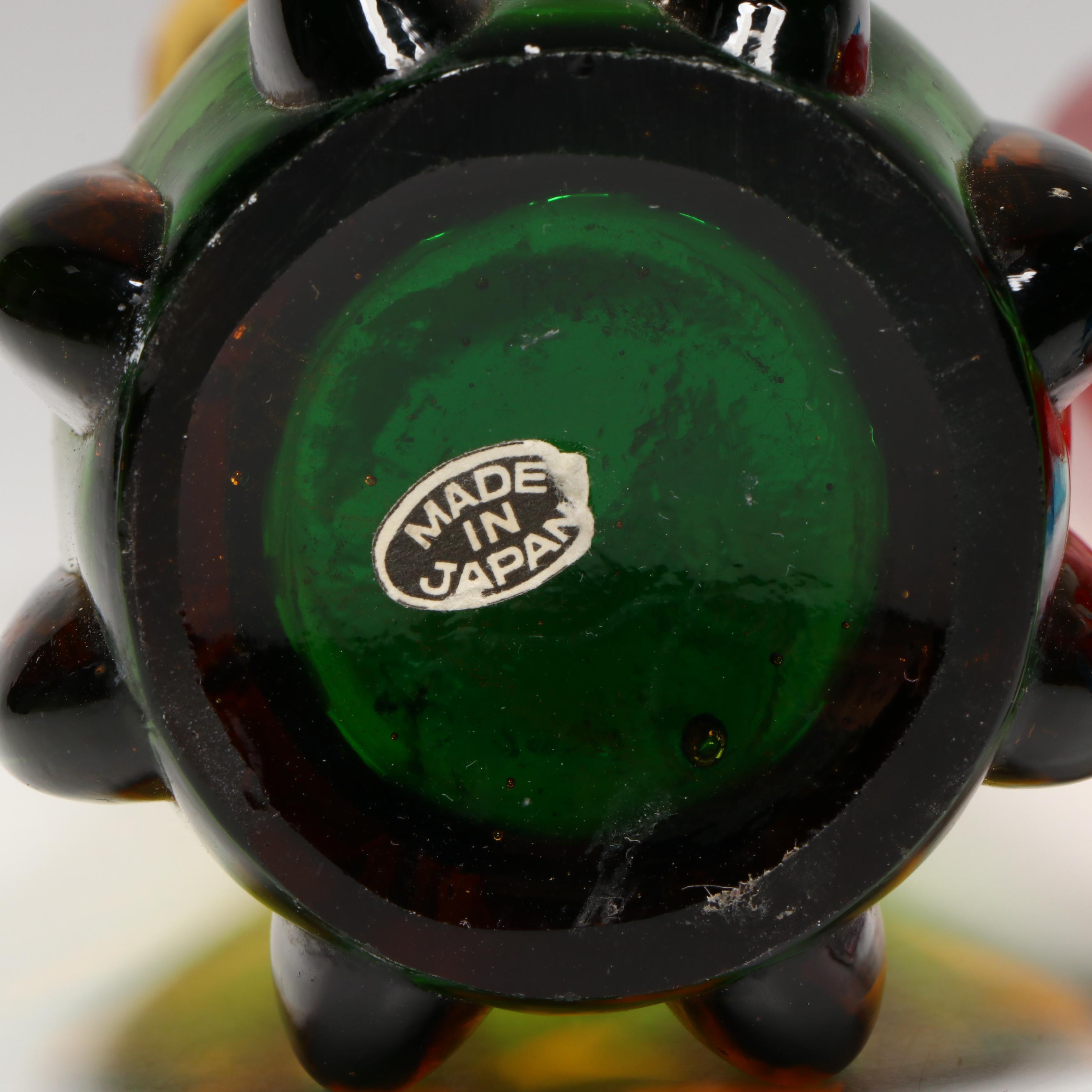 Mid Century Modern Swung Glass Vases with Cased Red Bud Vase