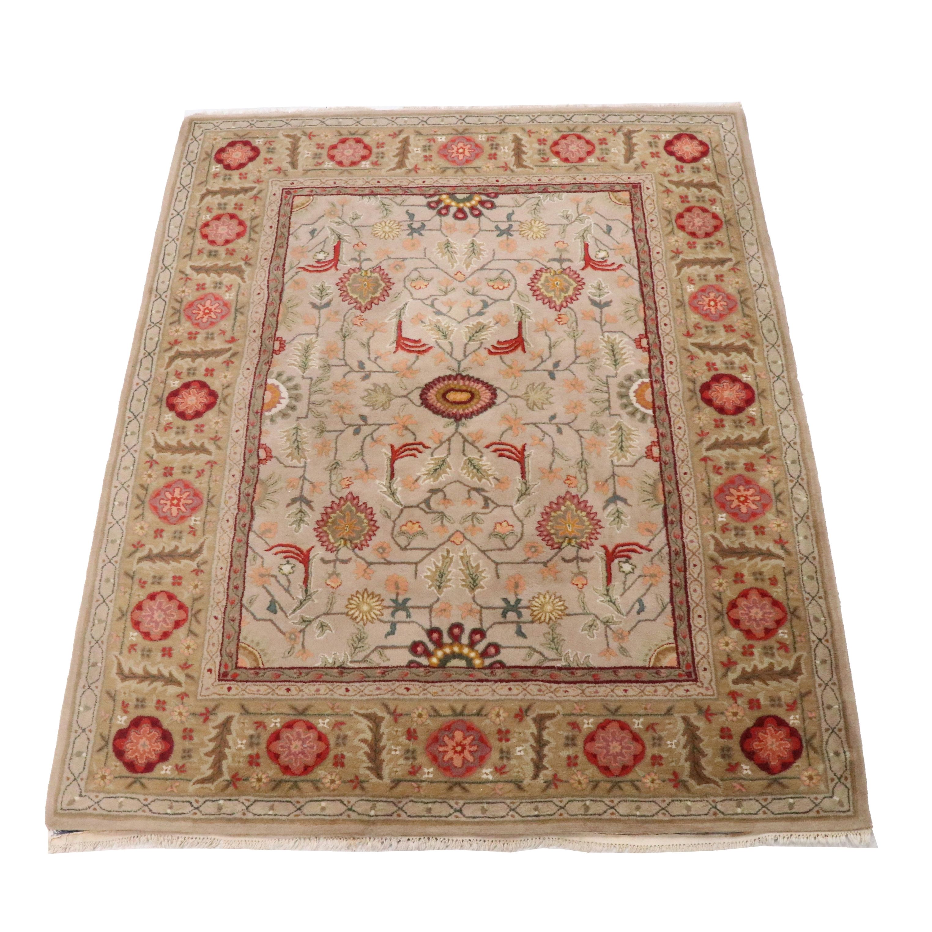 7'11 x 10'2 Hand-Tufted Indian Agra Area Rug