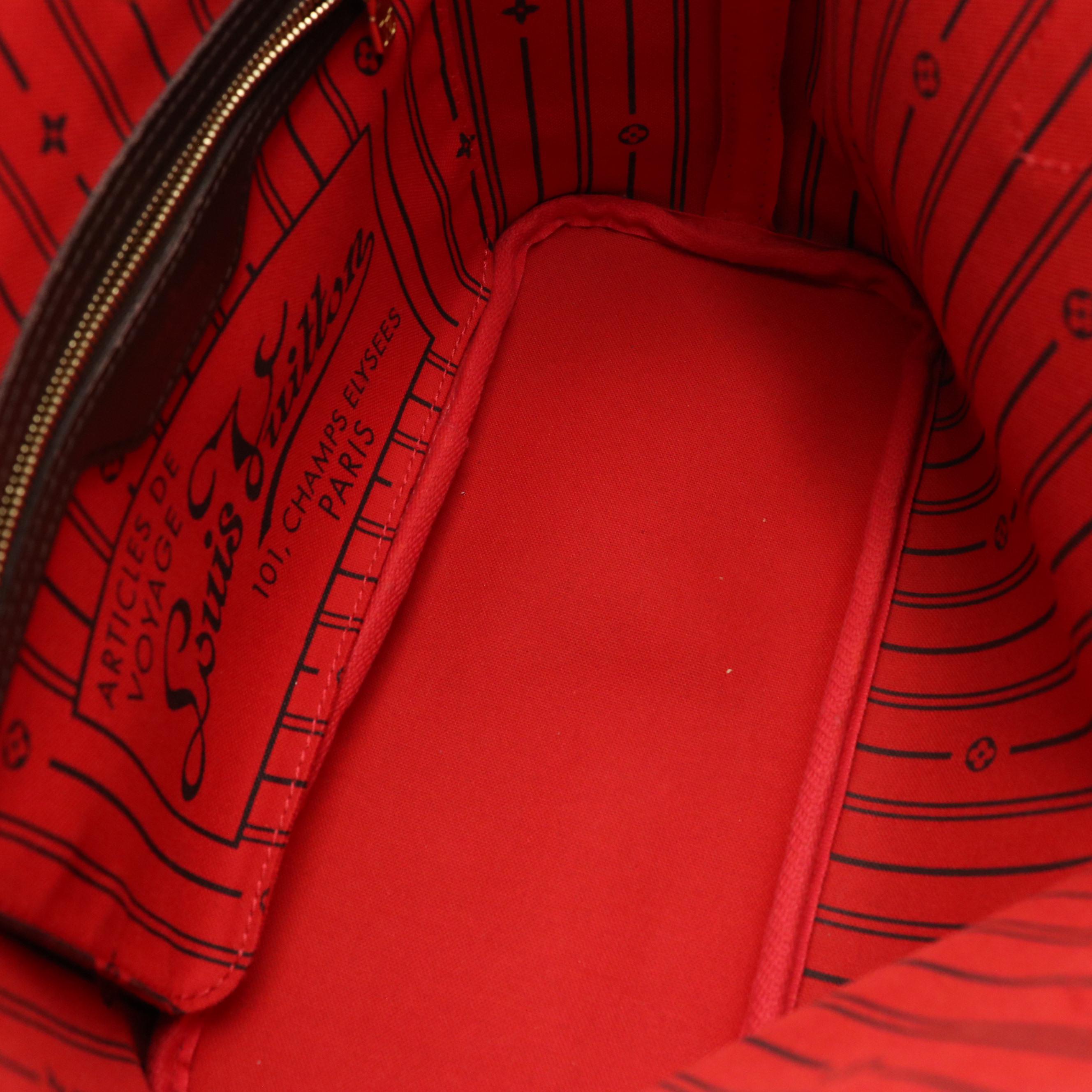 Louis Vuitton Neverfull PM Shoulder Tote Bag in Damier Ebene Canvas and Leather