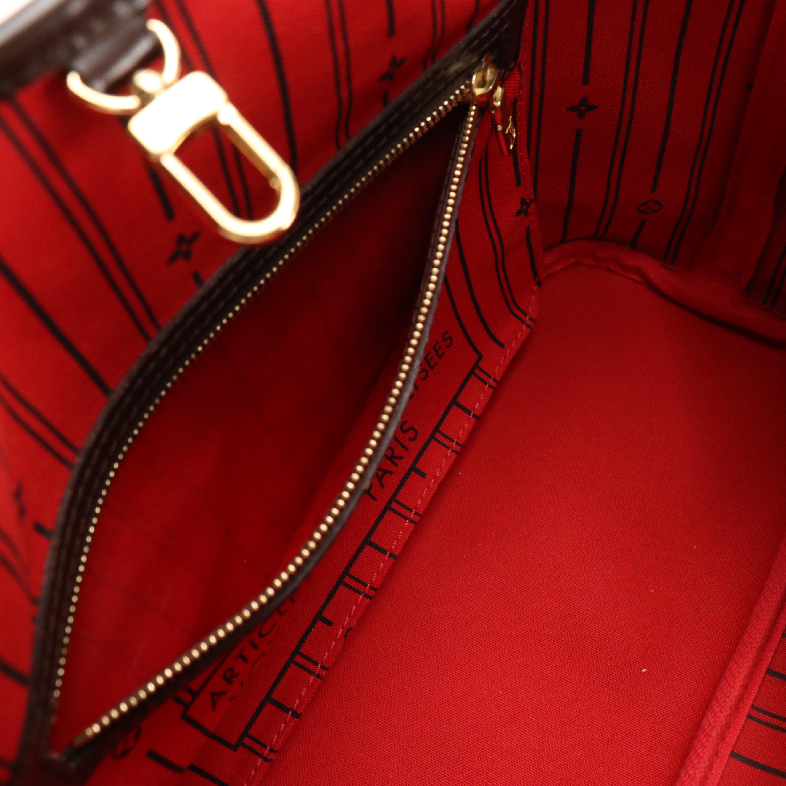 Louis Vuitton Neverfull PM Shoulder Tote Bag in Damier Ebene Canvas and Leather