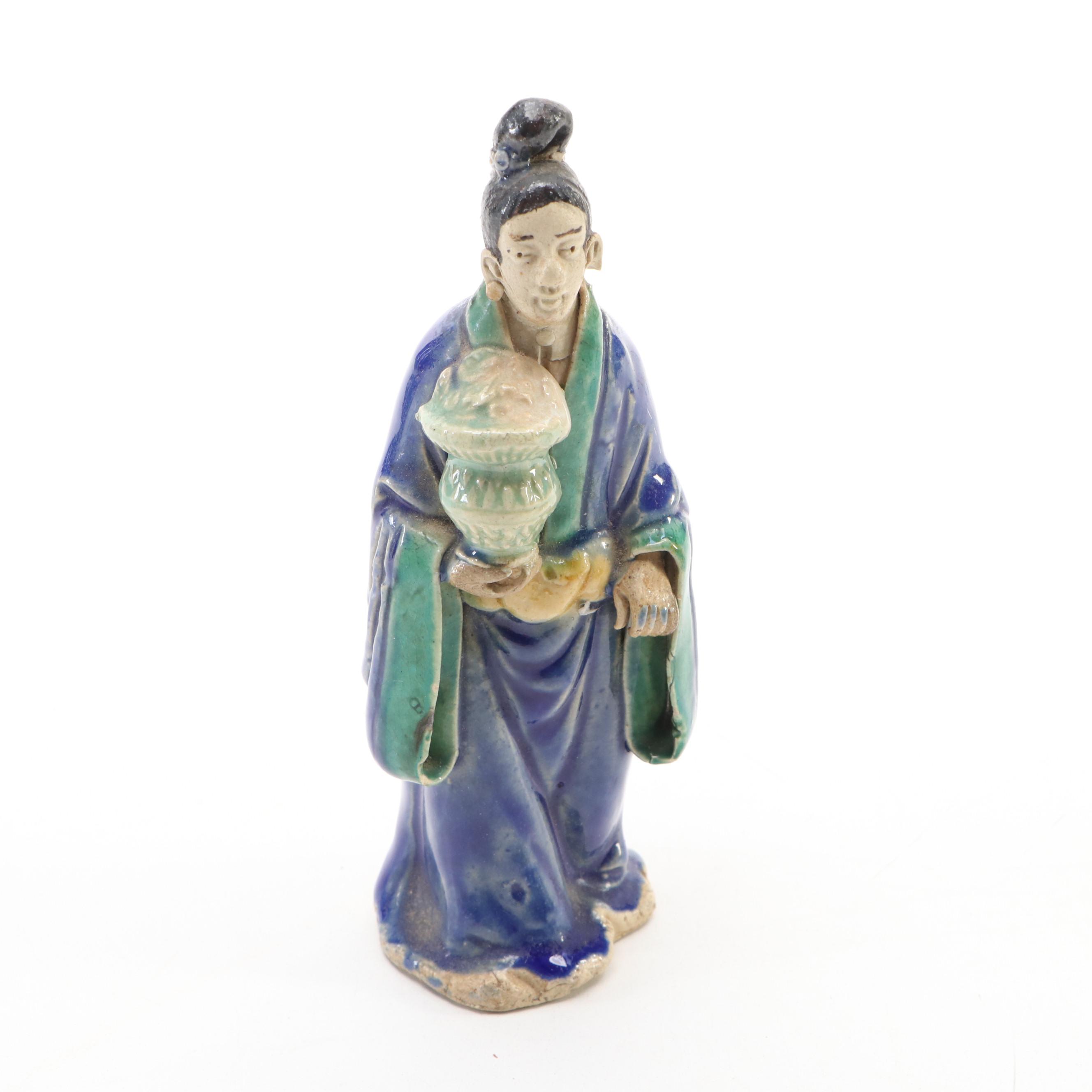 Chinese Shiwan-Ware Hand-Painted Figurines