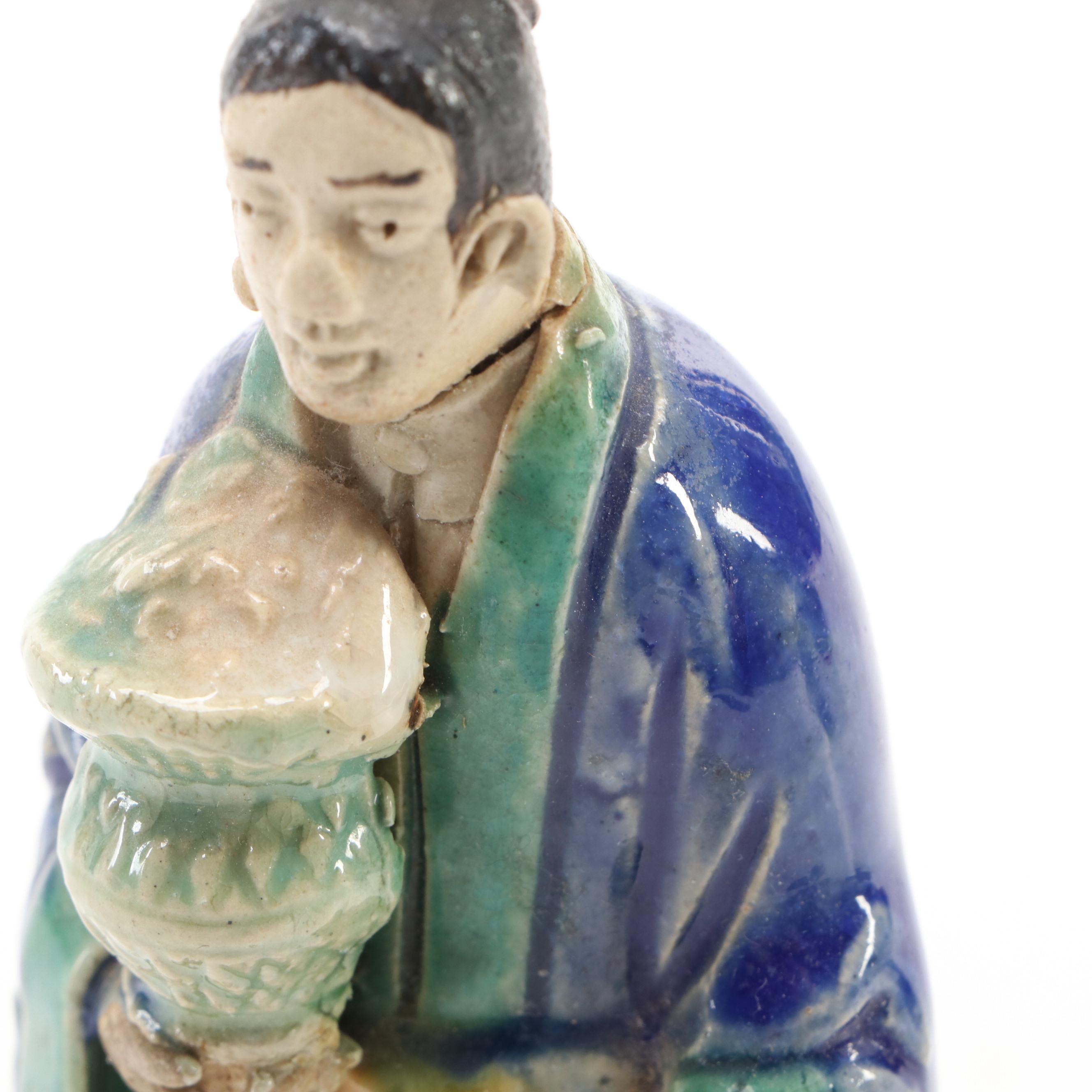 Chinese Shiwan-Ware Hand-Painted Figurines
