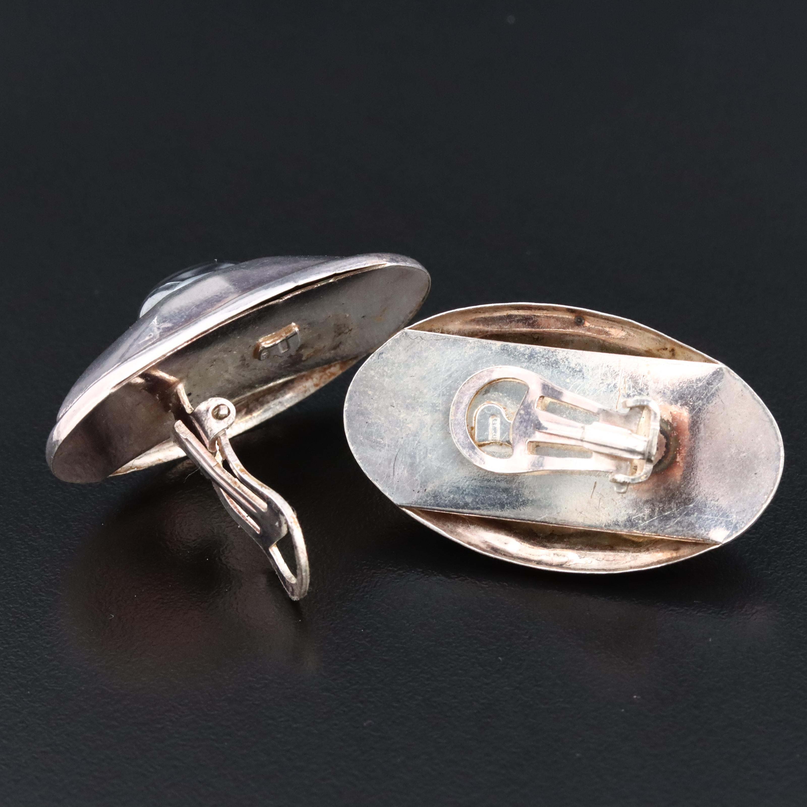 Sterling Faux Hematite Earrings