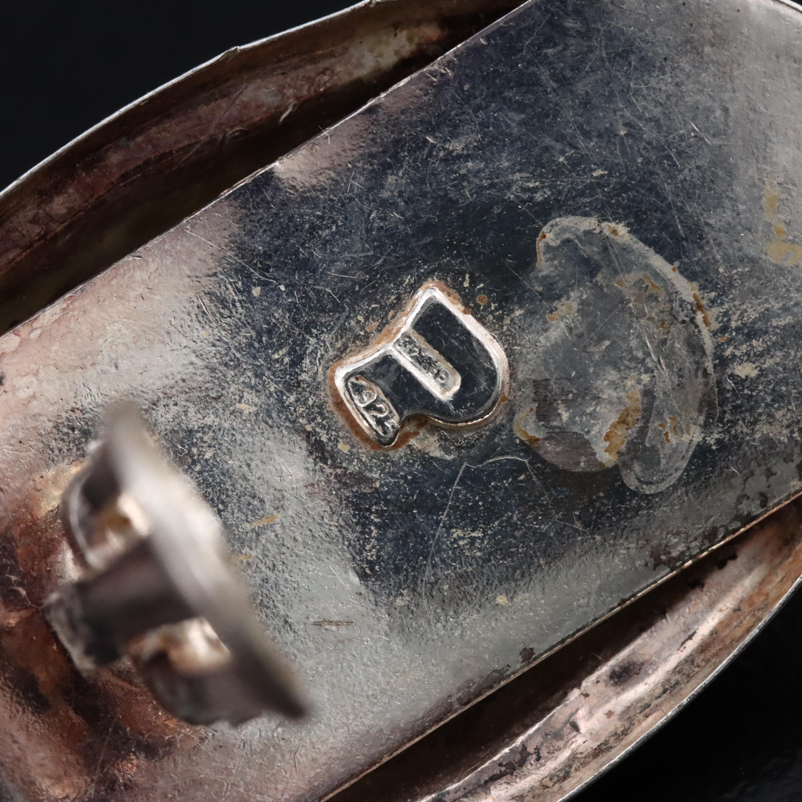 Sterling Faux Hematite Earrings