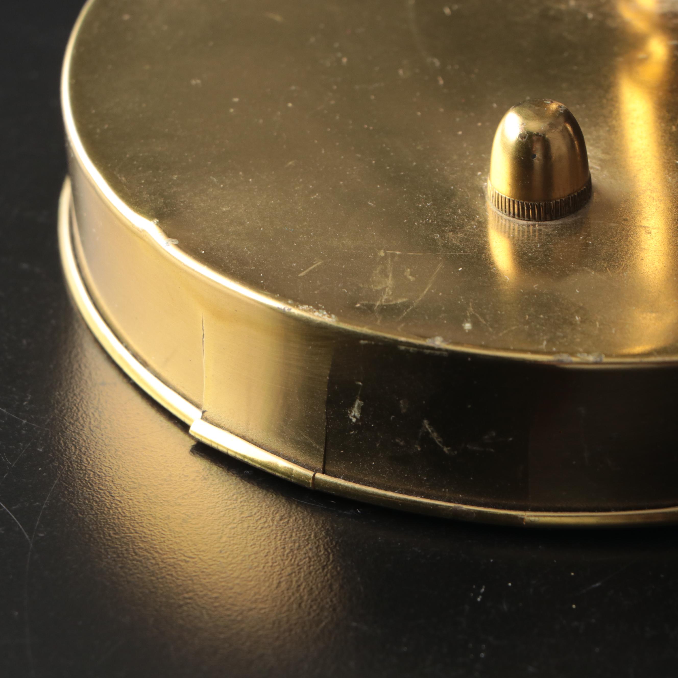 Brass Banker Style Desk Lamp with Adjustable Ruffled Glass Shade Accent Lamp