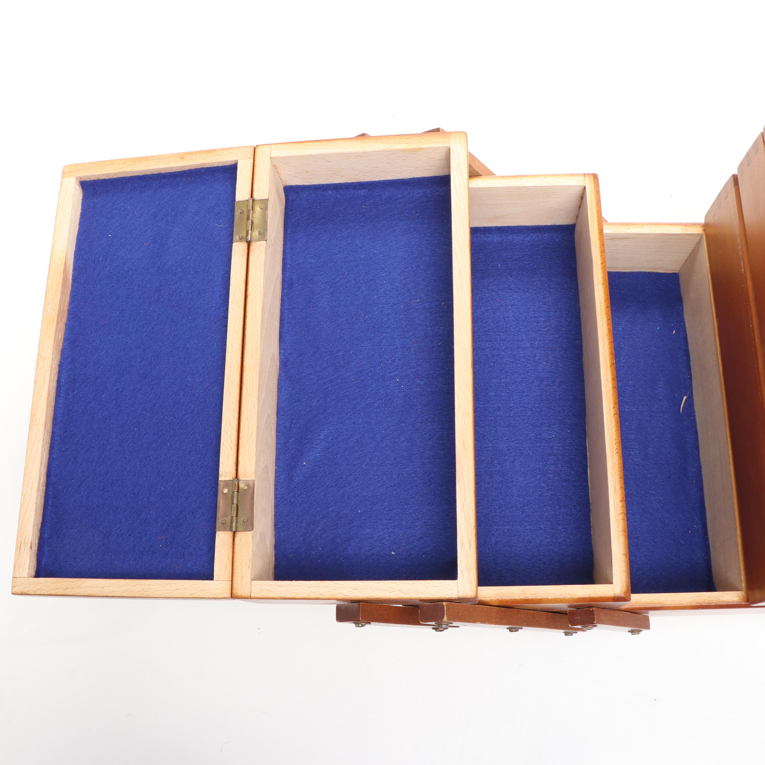 Vintage Wooden Accordian Sewing Box