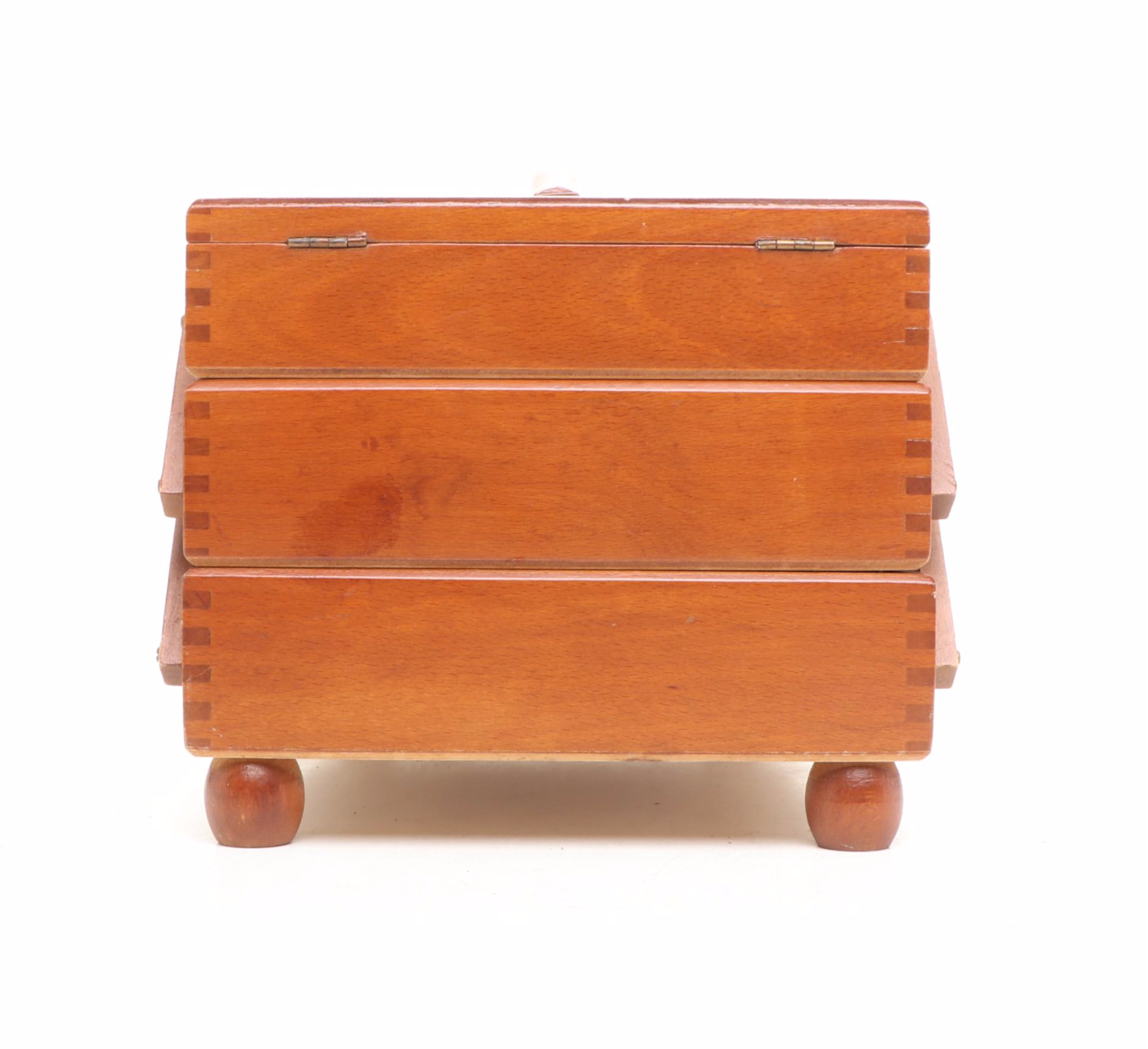 Vintage Wooden Accordian Sewing Box