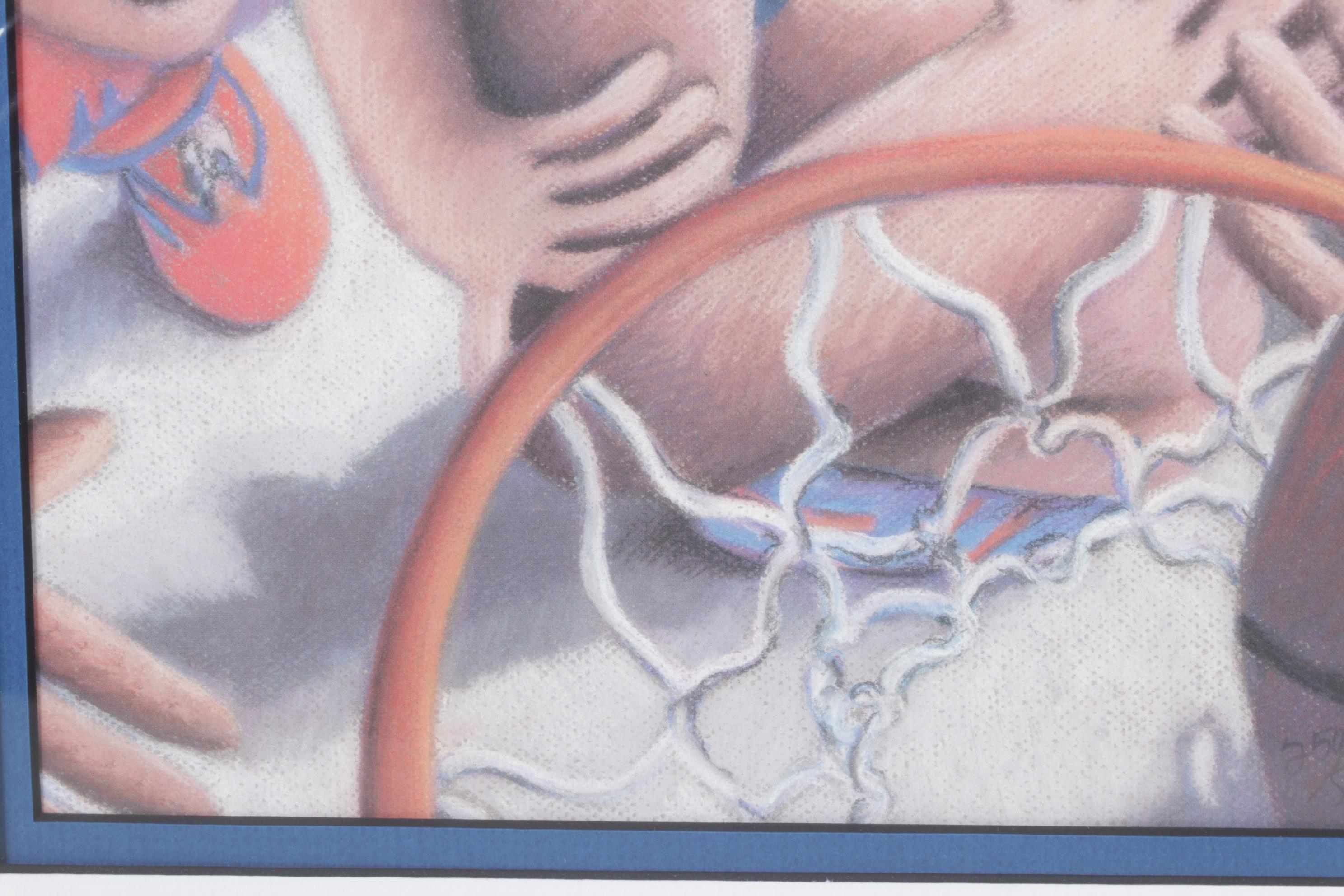 Janet Darby Offset Lithograph "Off the Rim"