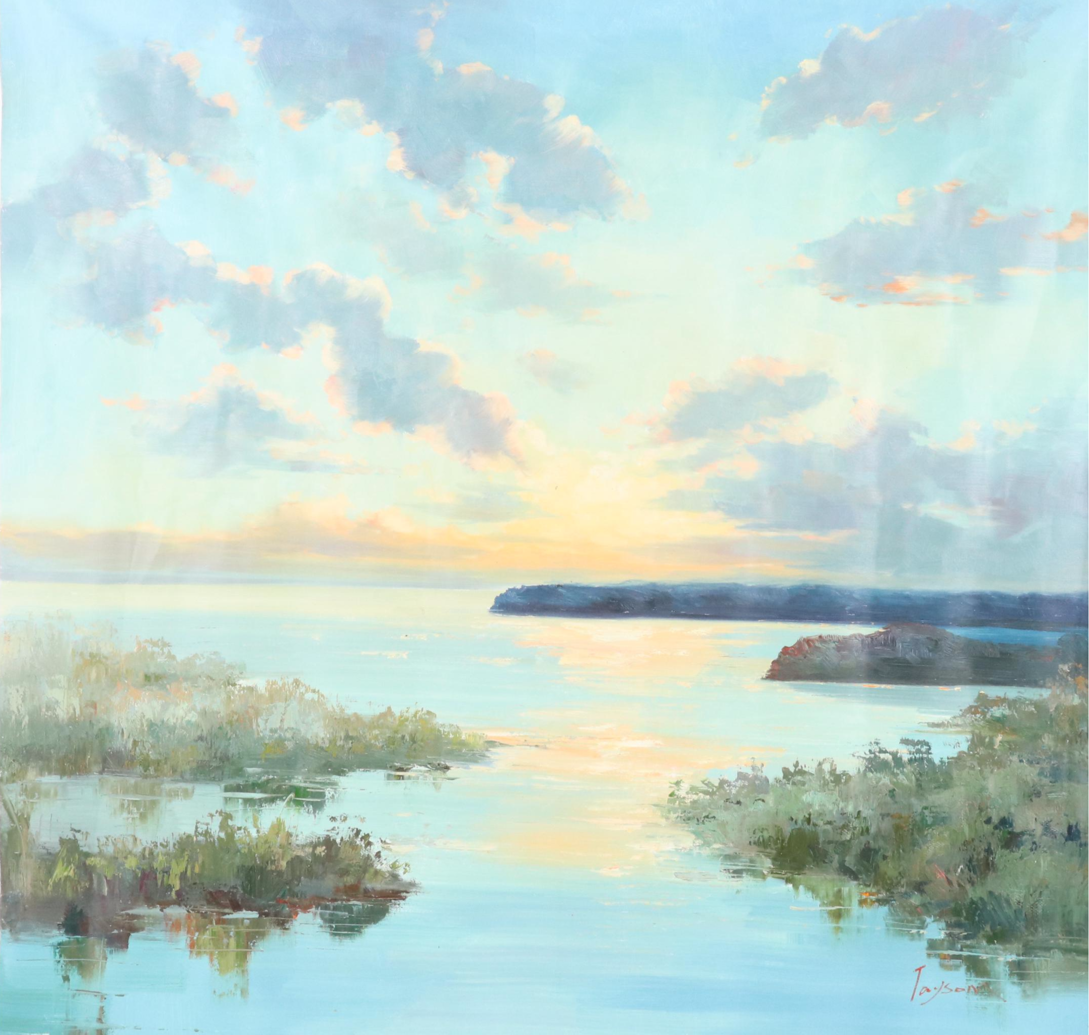 Taysom Lake Landscape Oil Painting, 21st Century