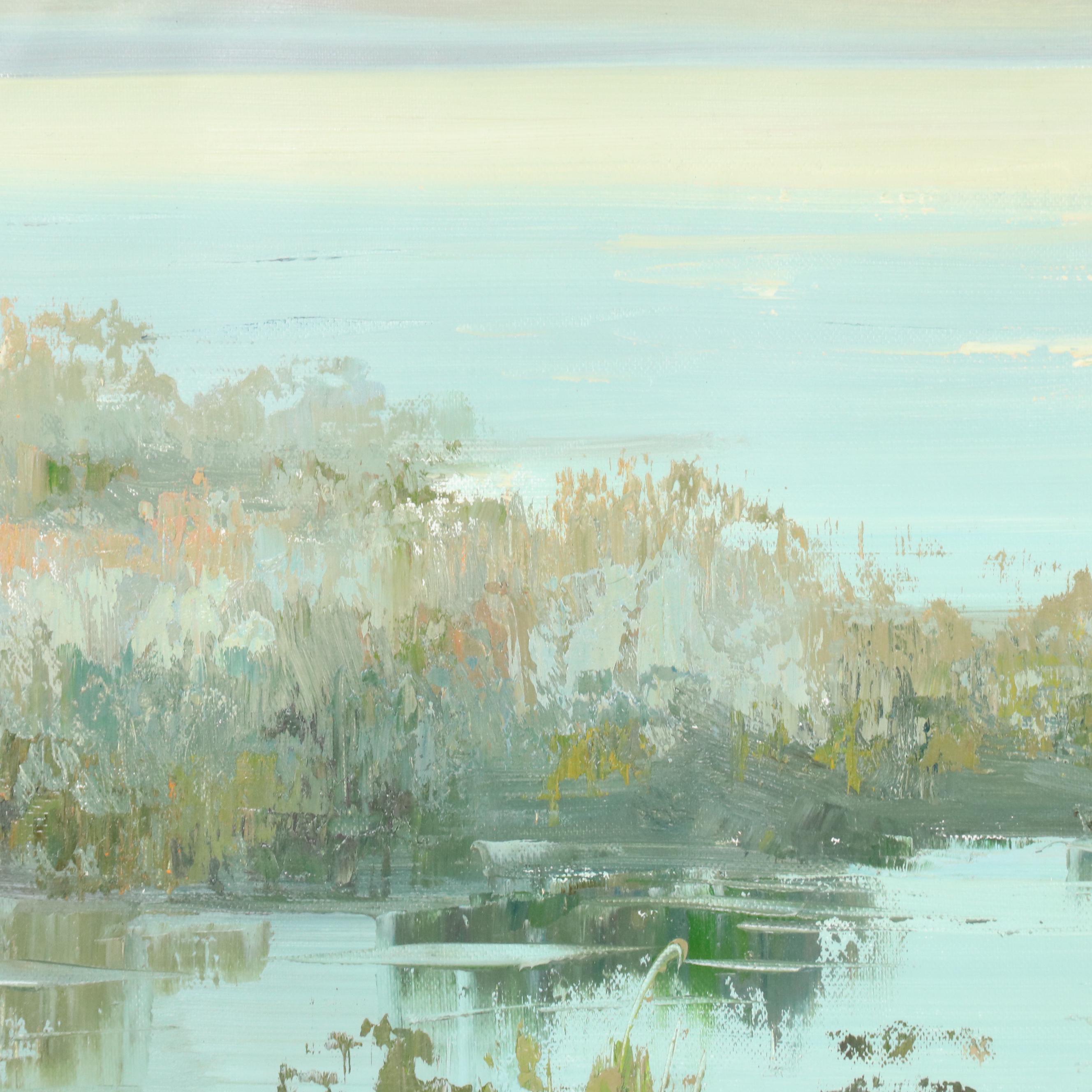 Taysom Lake Landscape Oil Painting, 21st Century