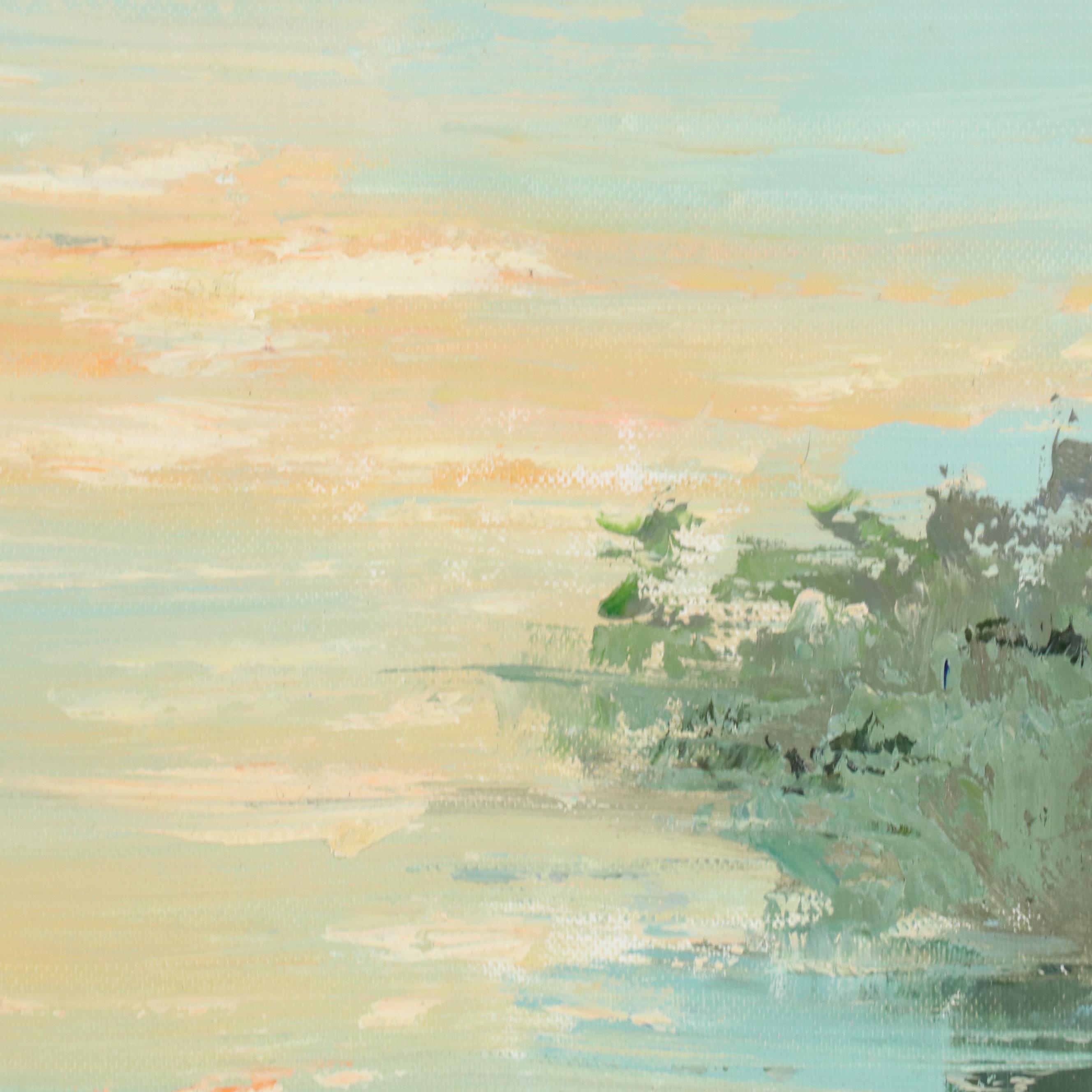 Taysom Lake Landscape Oil Painting, 21st Century