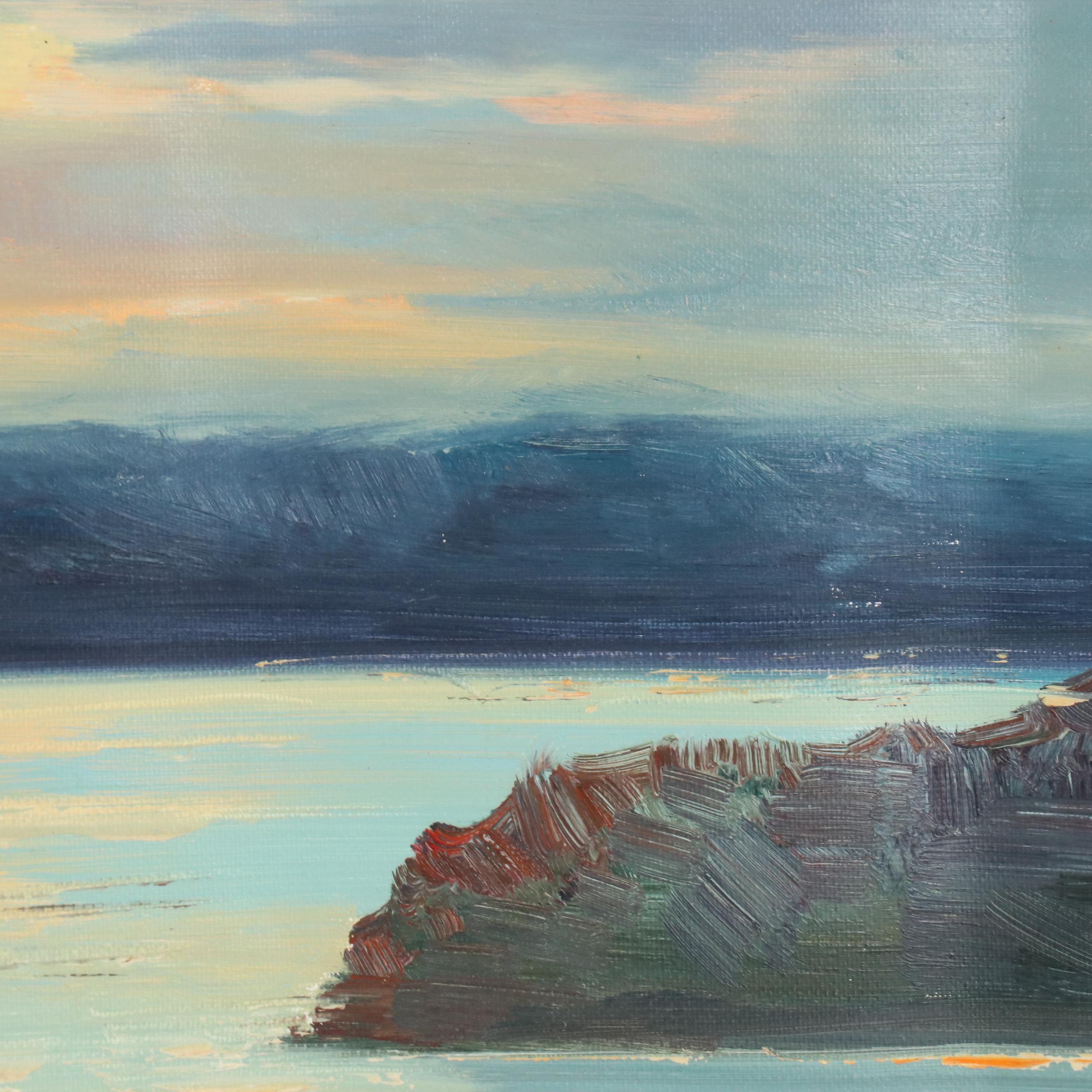 Taysom Lake Landscape Oil Painting, 21st Century
