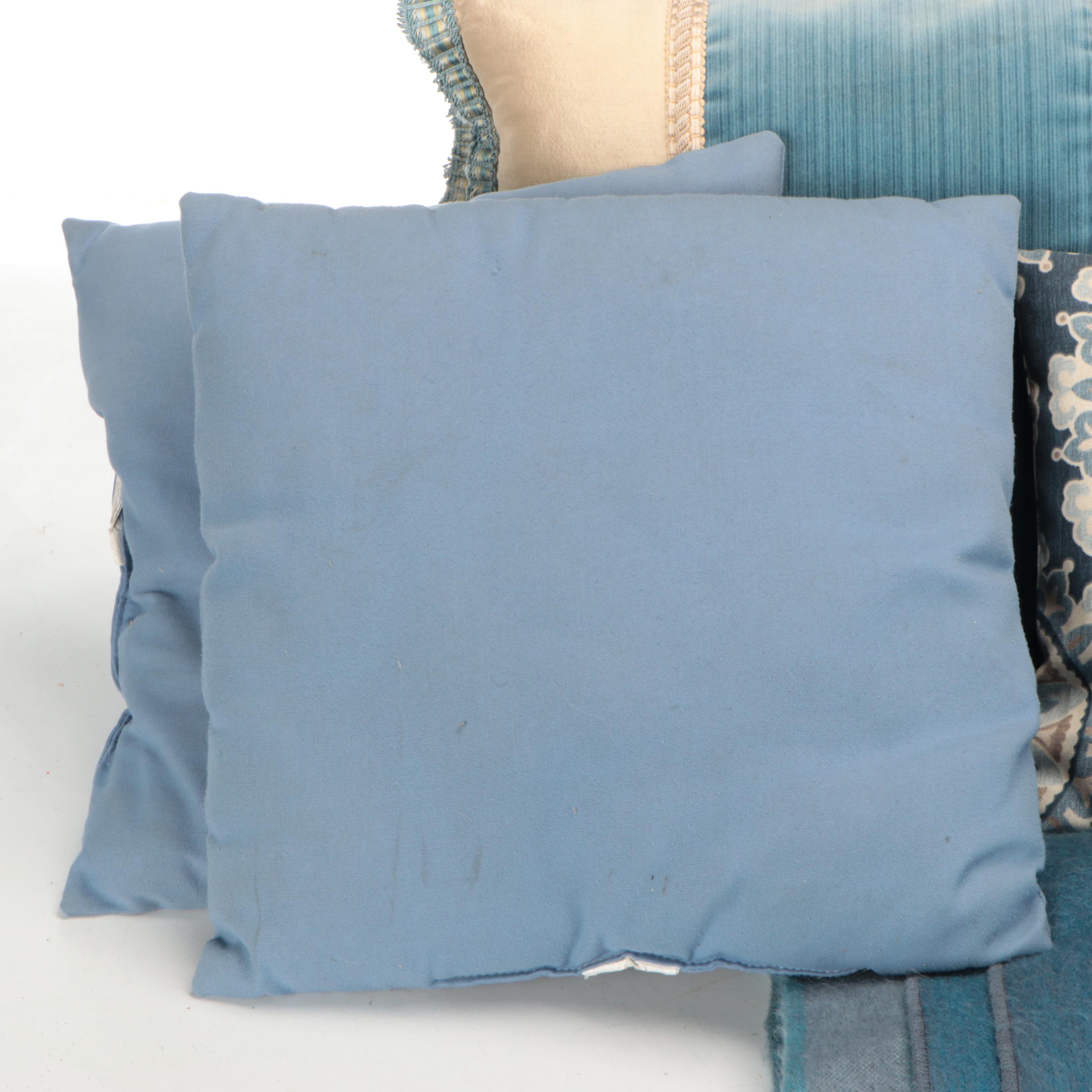 Blue Accent Pillow Collection with Ecuadorian Alpaca Blend Blanket