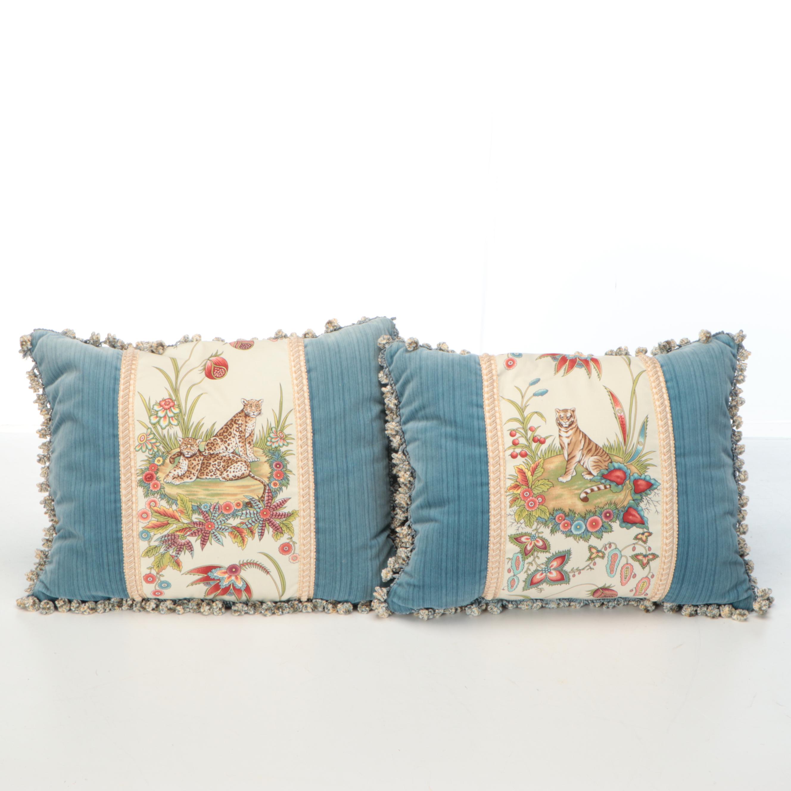 Blue Accent Pillow Collection with Ecuadorian Alpaca Blend Blanket