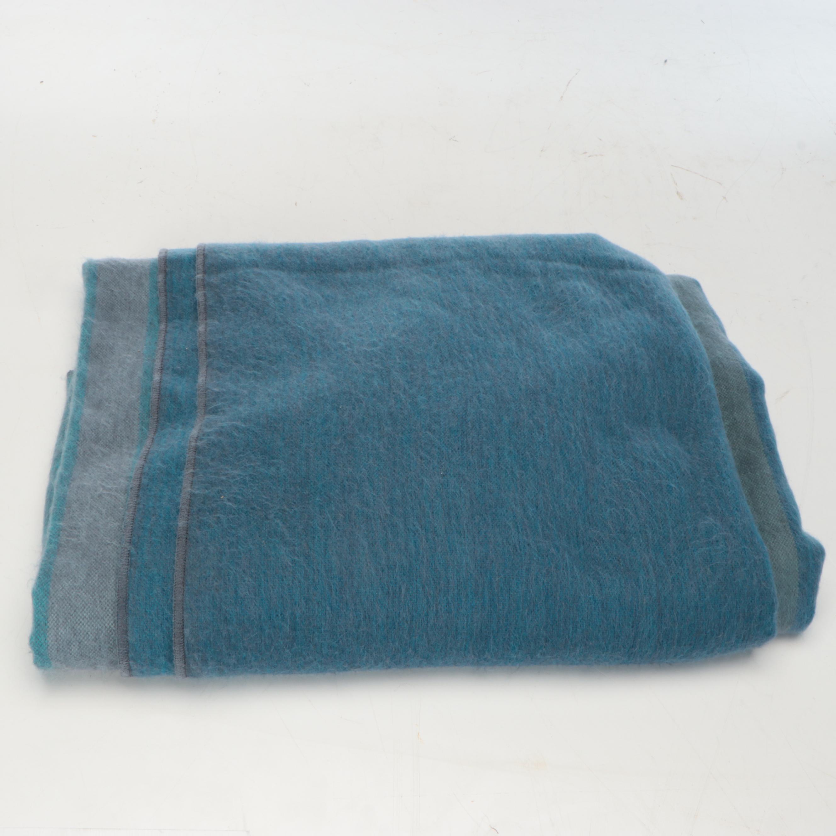 Blue Accent Pillow Collection with Ecuadorian Alpaca Blend Blanket