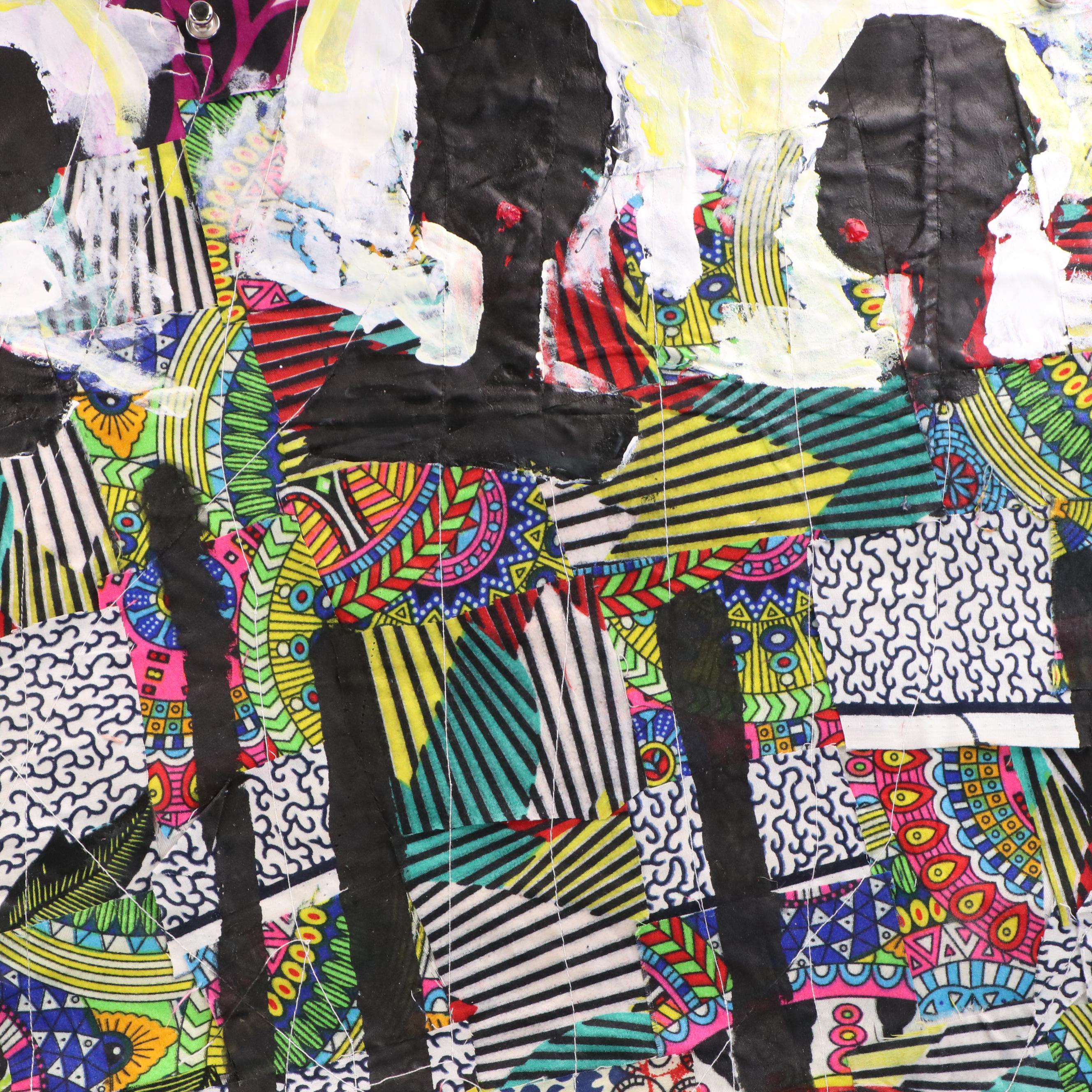 Abiola Idowu Stylized Figural Collage "Summer Festival II," 2023