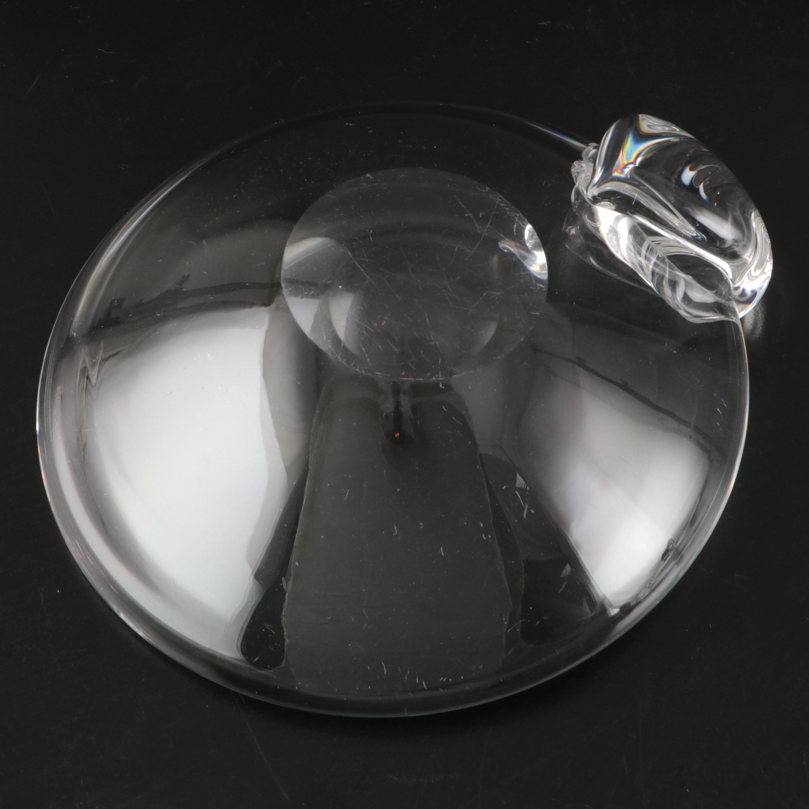 Steuben Art Glass Bowl and Tidbit Tray