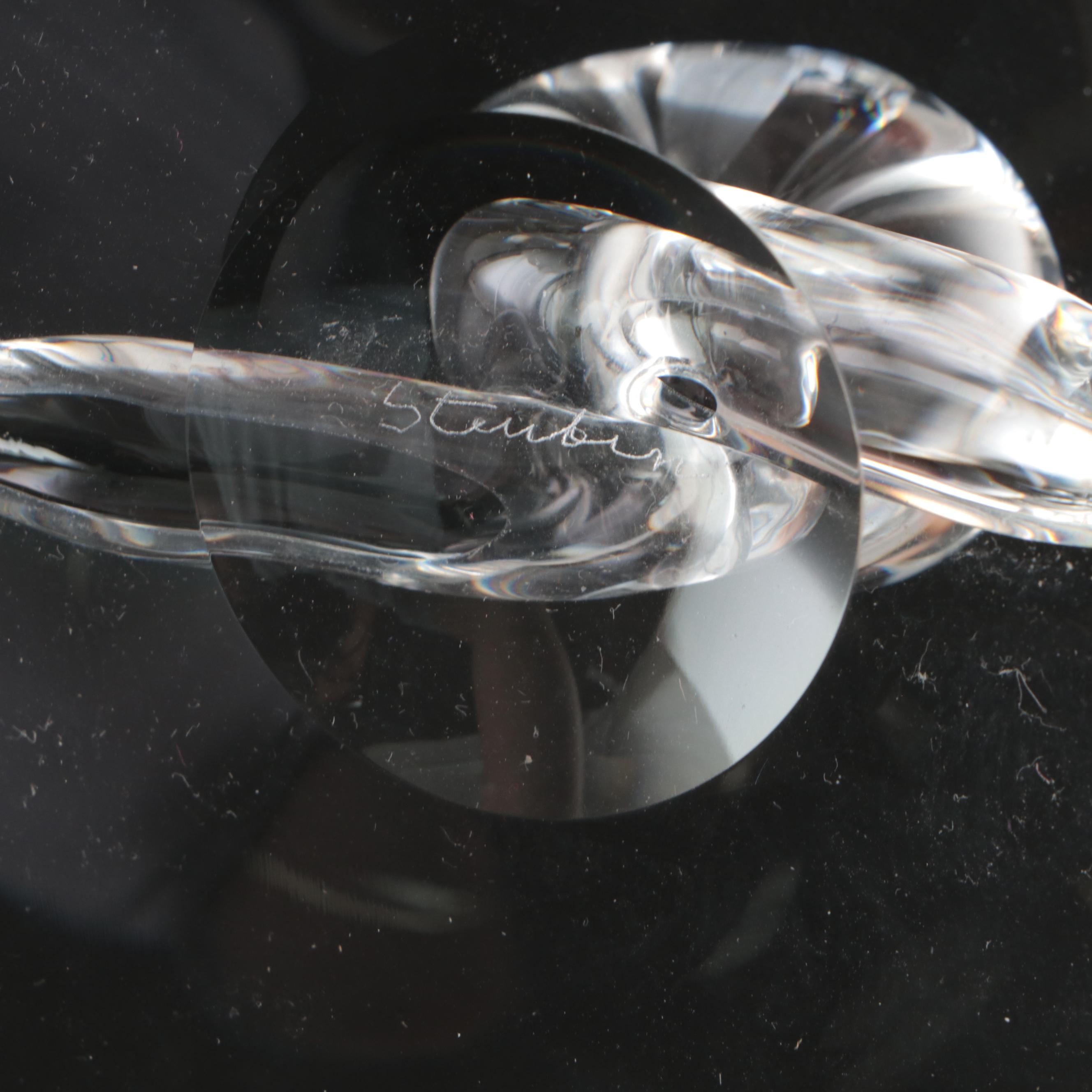 Steuben Art Glass Bowl and Tidbit Tray