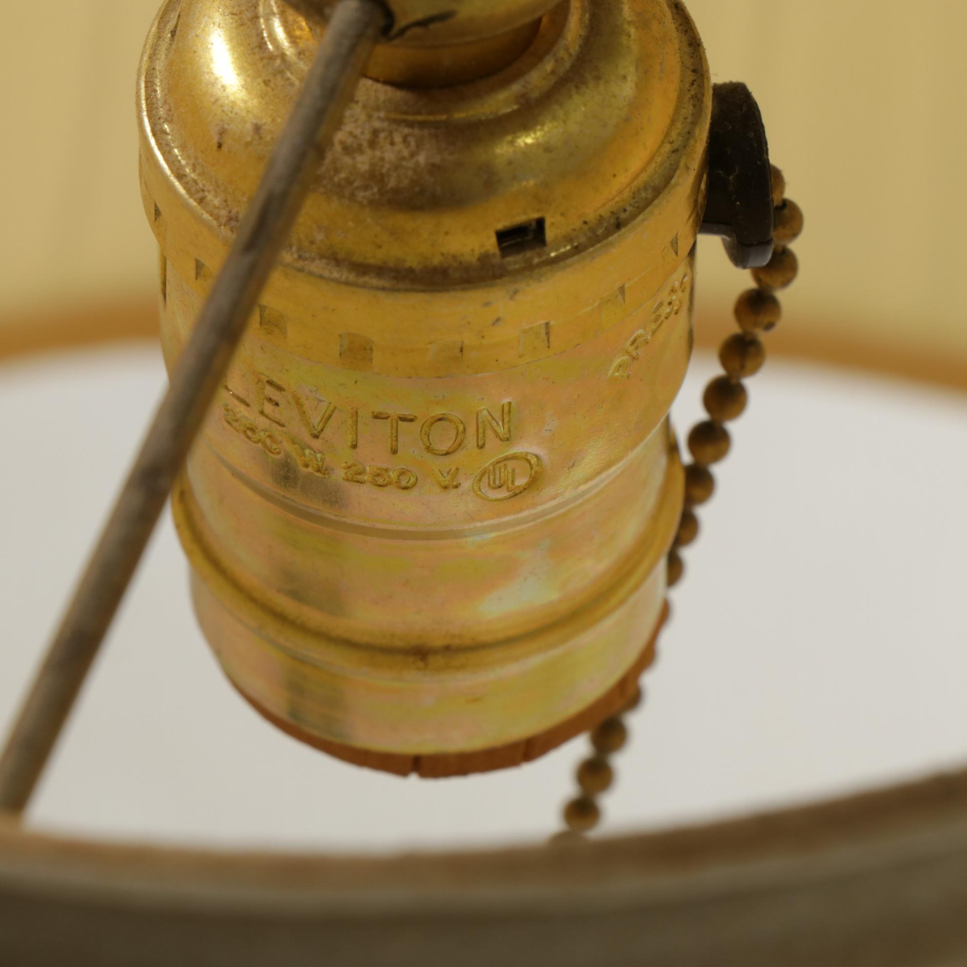 Victorian Bridge Arm and Uranium Glass Floor Lamp, Early 20th C