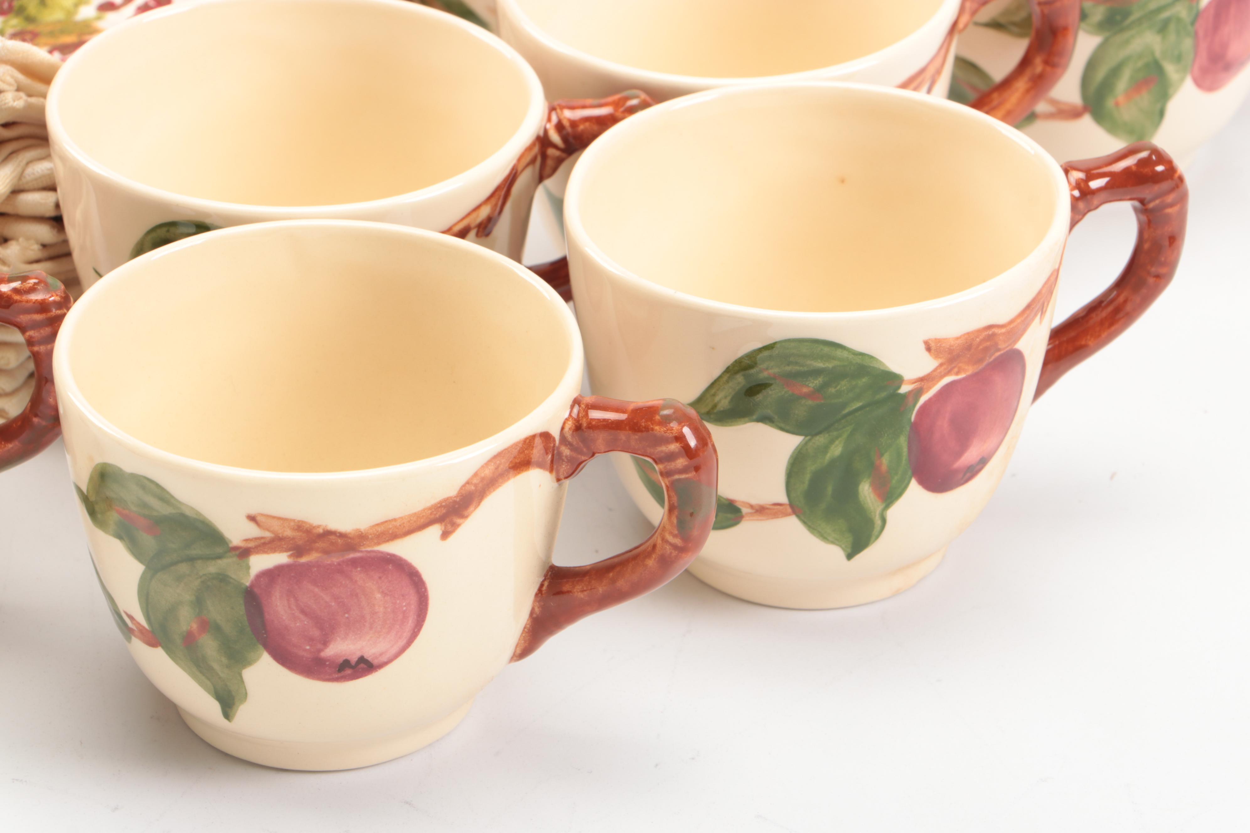 Franciscan "Apple" Ceramic Dinnerware with Cotton Table Linens