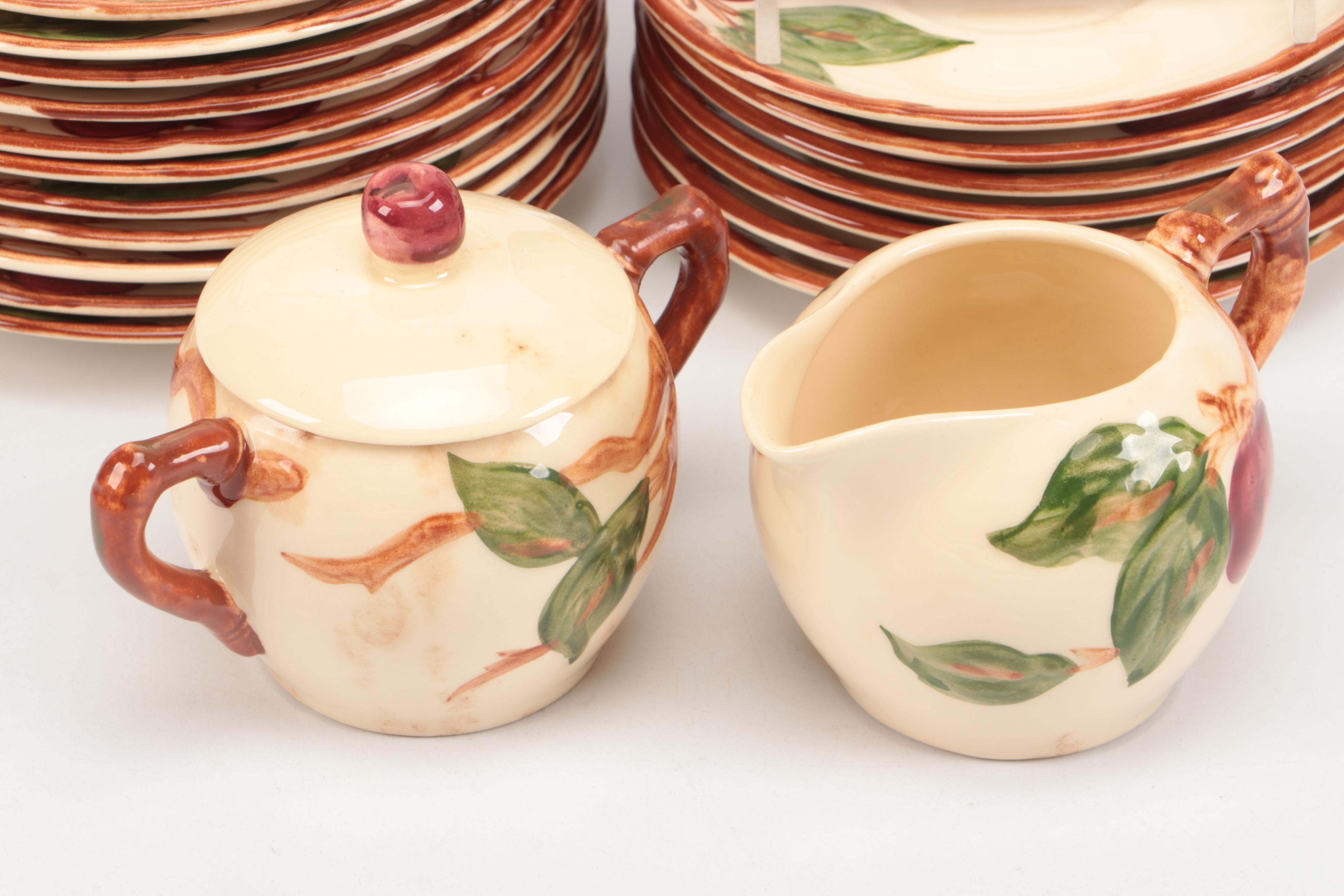 Franciscan "Apple" Ceramic Dinnerware with Cotton Table Linens