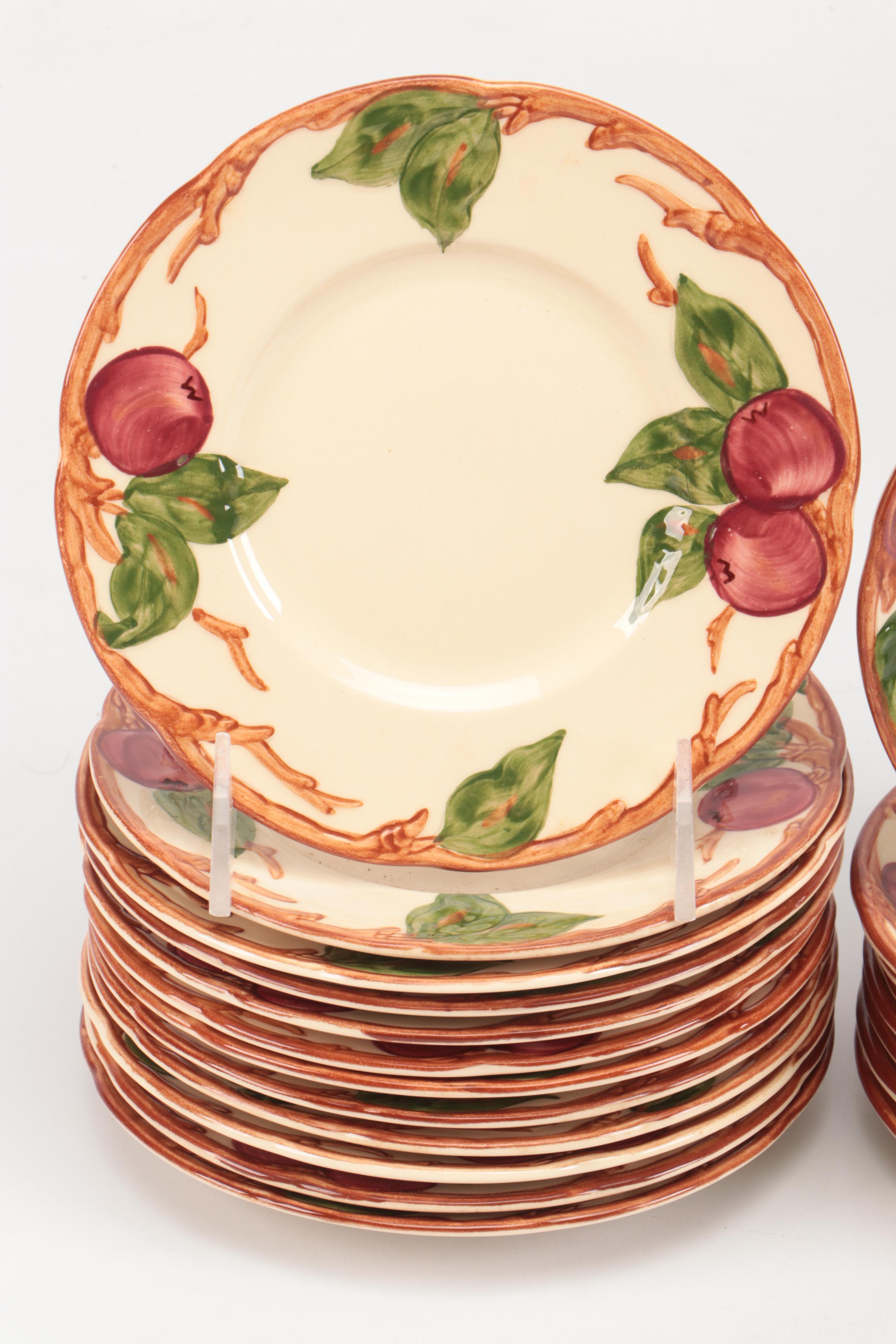 Franciscan "Apple" Ceramic Dinnerware with Cotton Table Linens