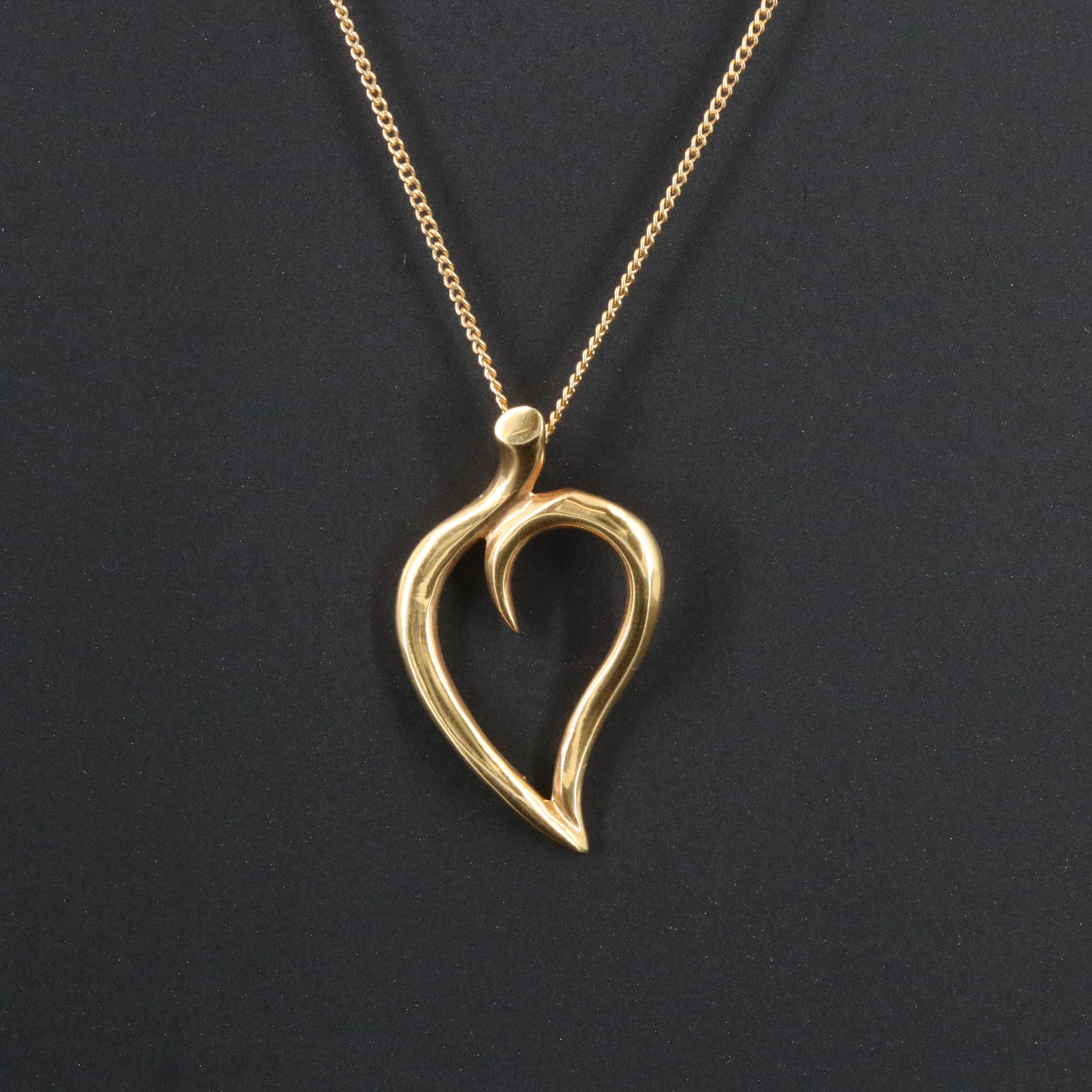 Tiffany & Co. 18K Leaf Heart Necklace