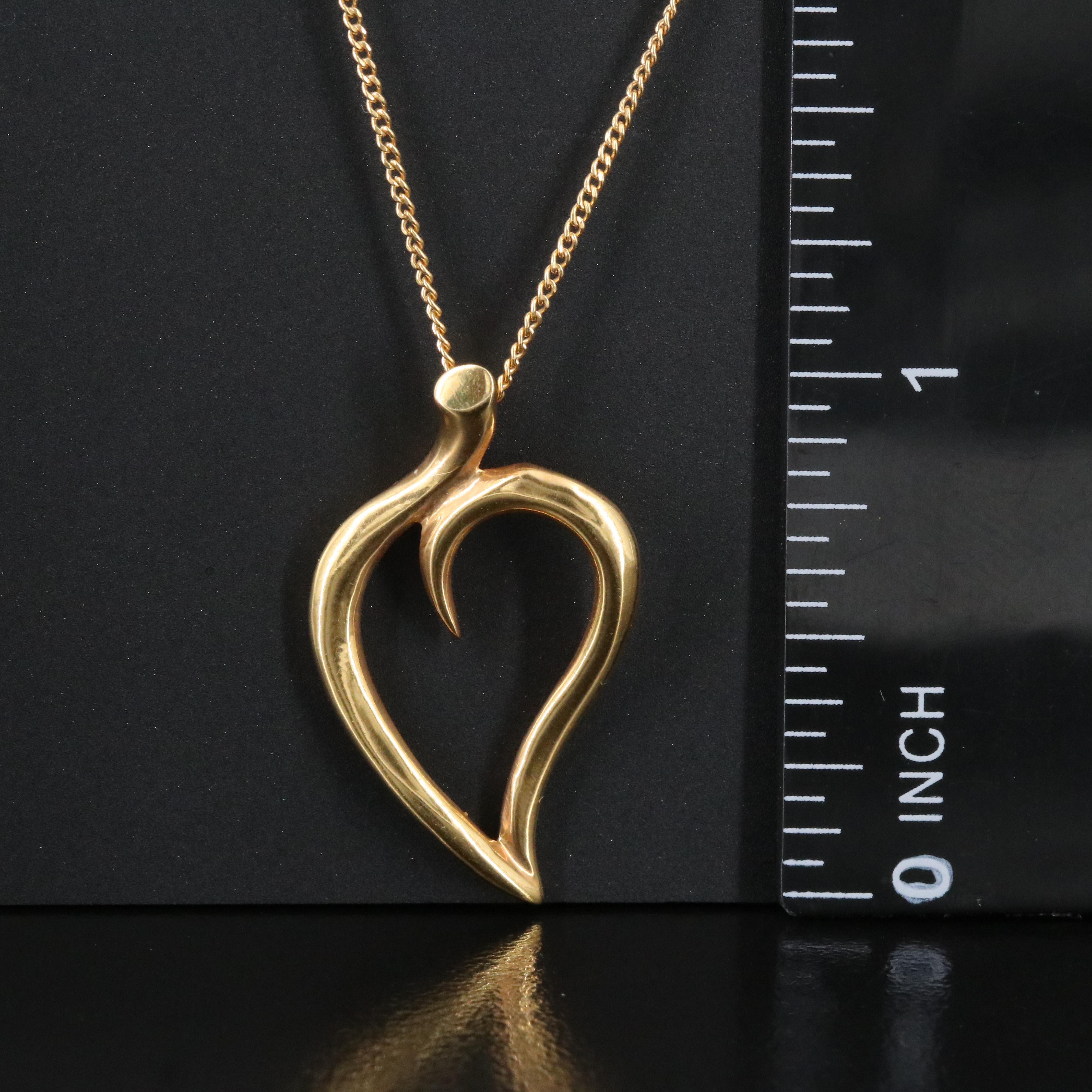 Tiffany & Co. 18K Leaf Heart Necklace