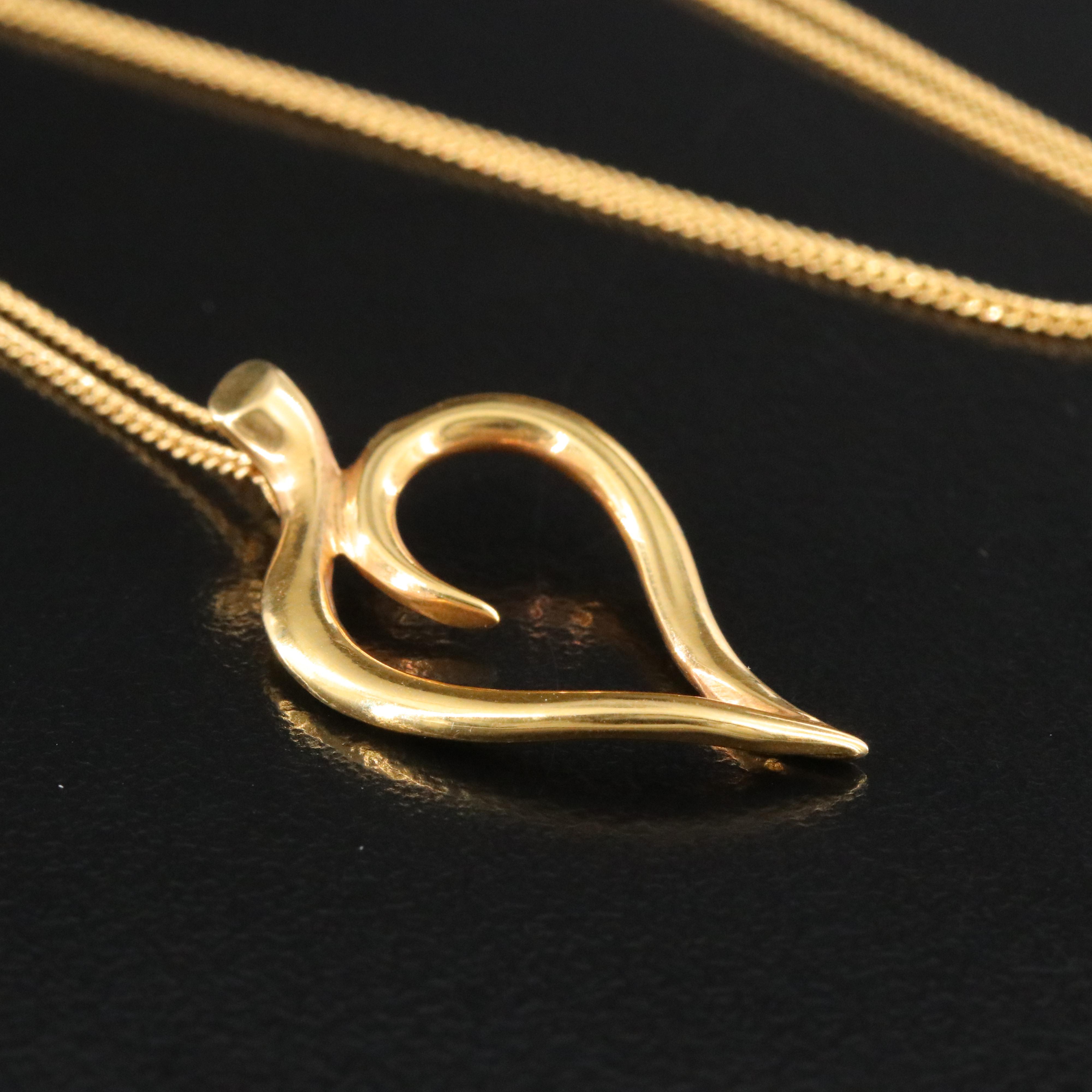 Tiffany & Co. 18K Leaf Heart Necklace