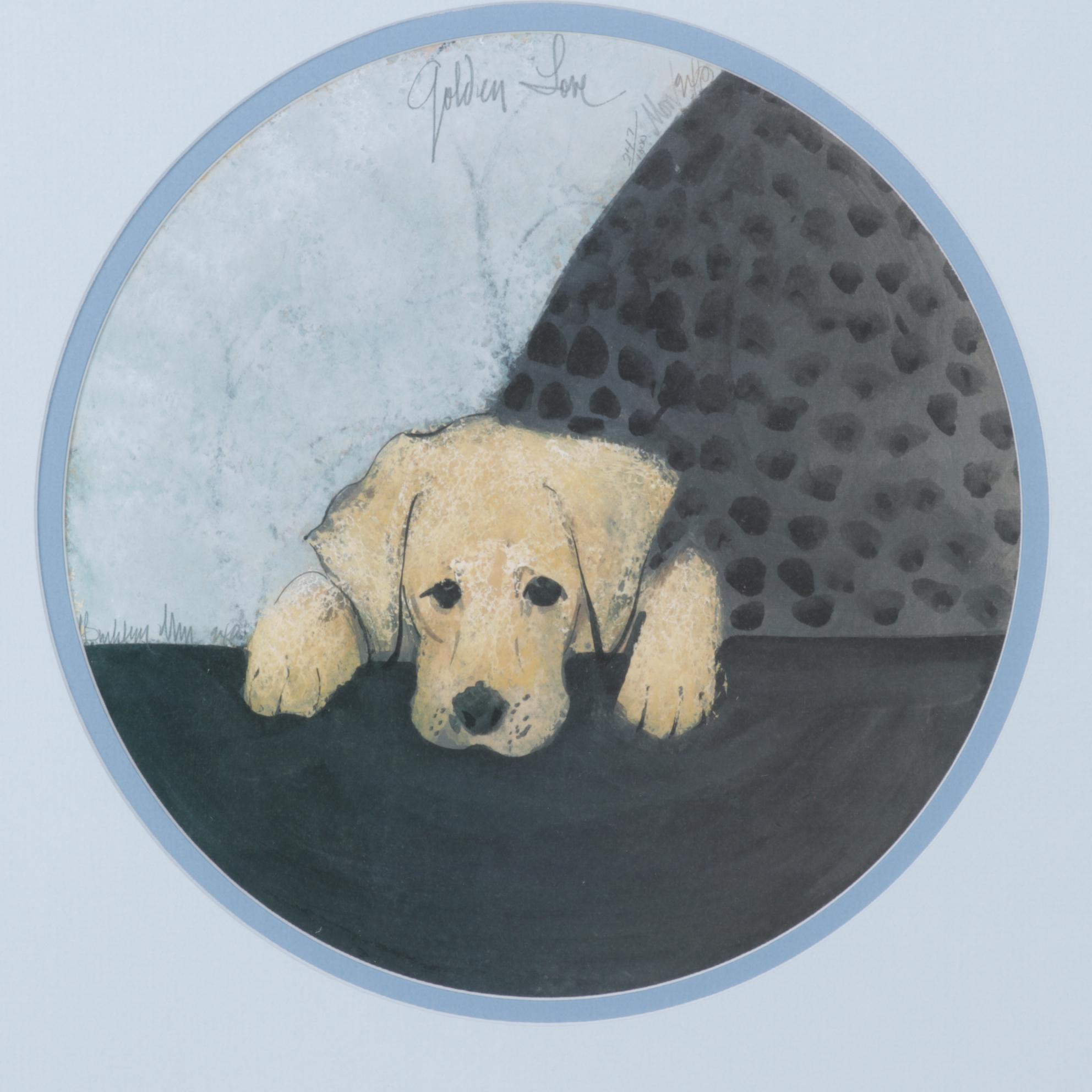 P. Buckley Moss Offset Lithograph "Golden Love," 1995