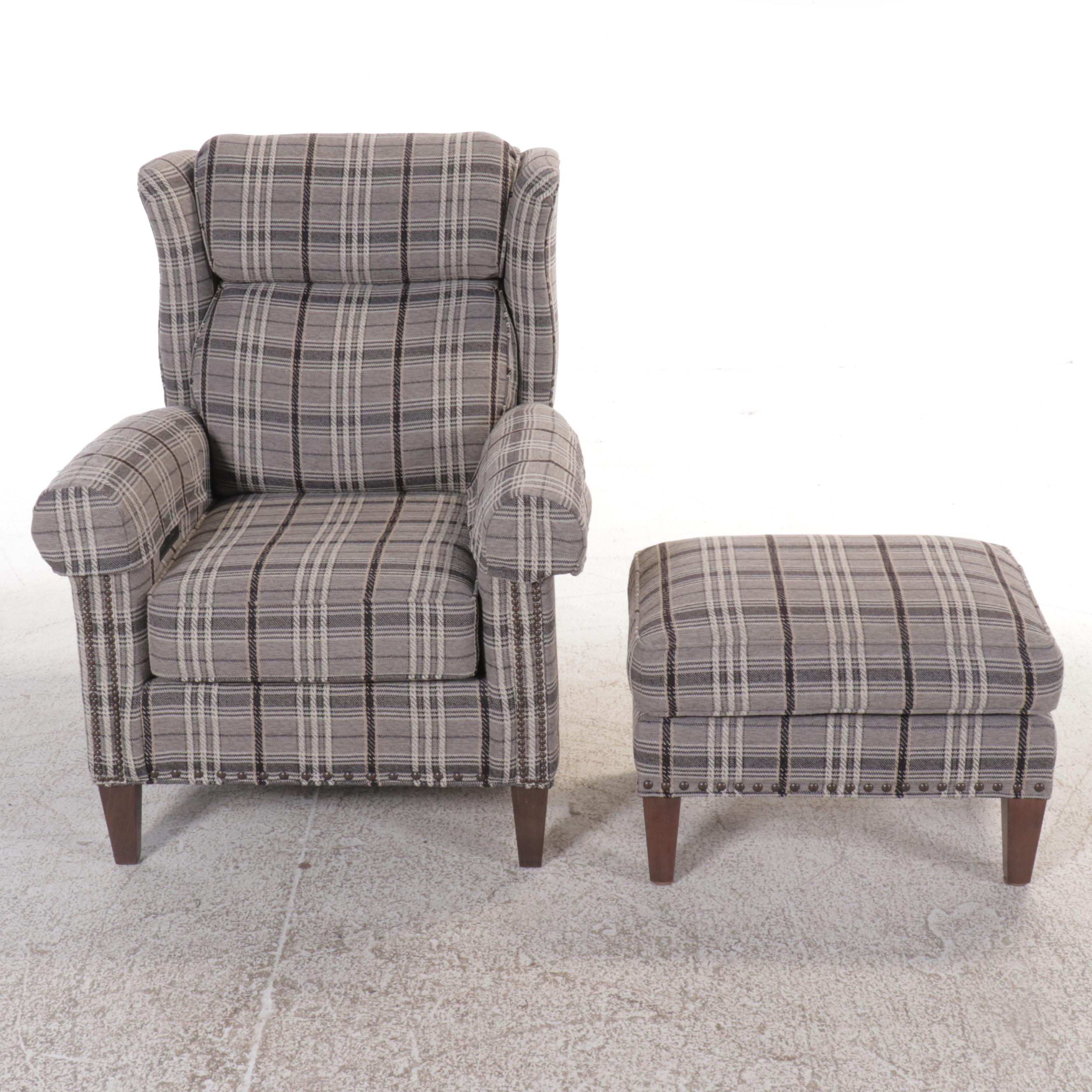Smith Brothers of  Berne Reclining Armchair and Ottoman, Late 20th Century