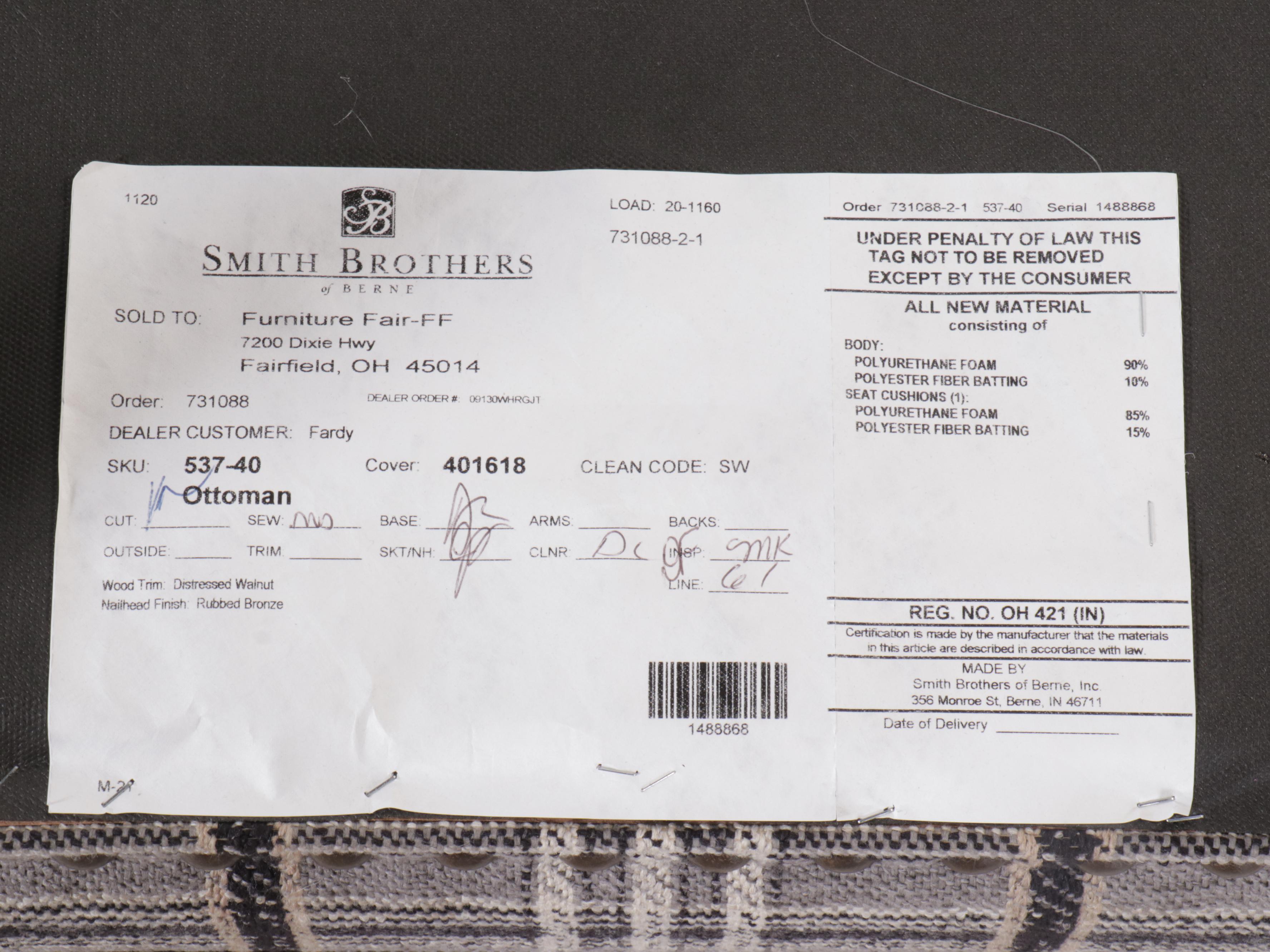 Smith Brothers of  Berne Reclining Armchair and Ottoman, Late 20th Century