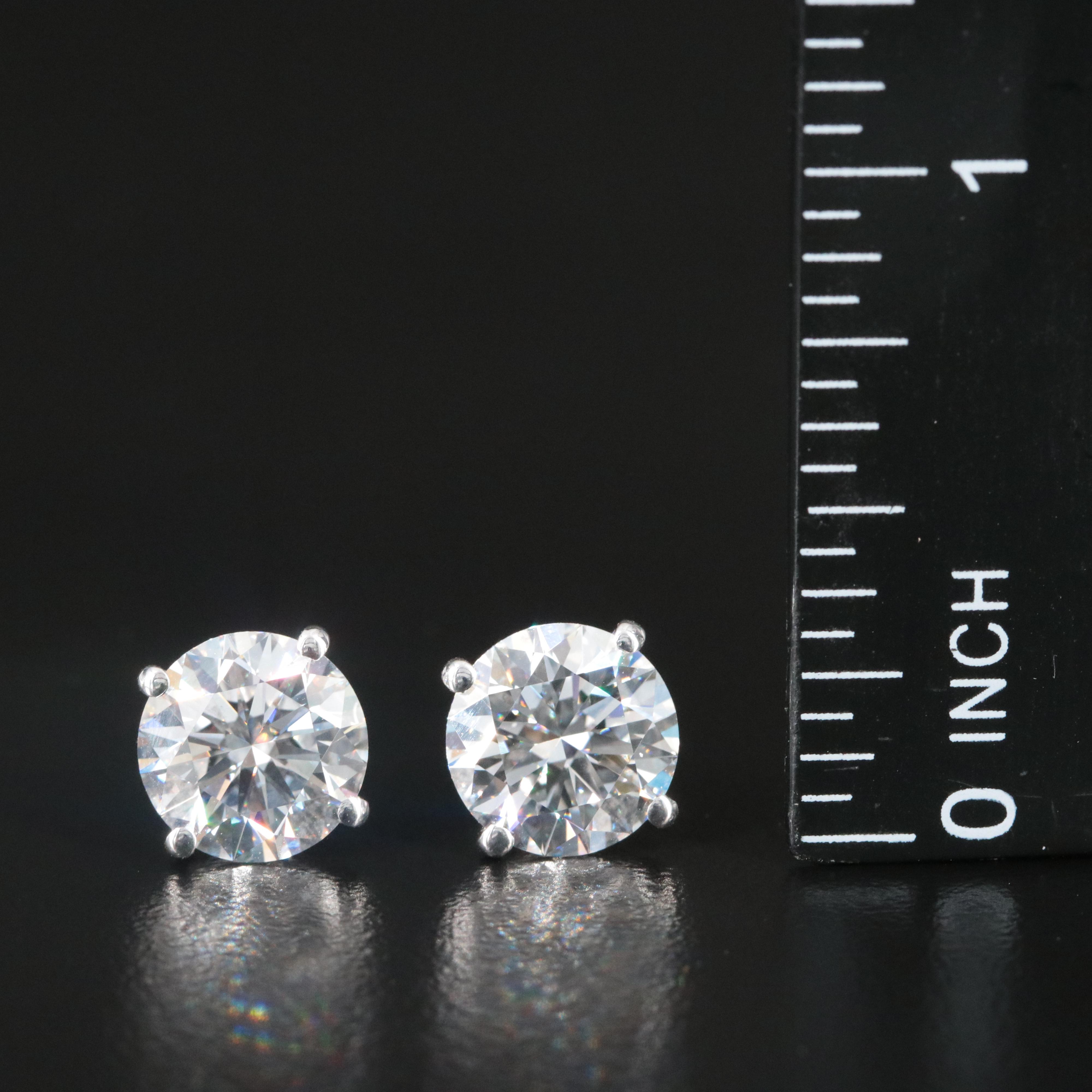 14K 3.00 CTW Lab Grown Diamond Martini Solitaire Earrings with IGI Reports