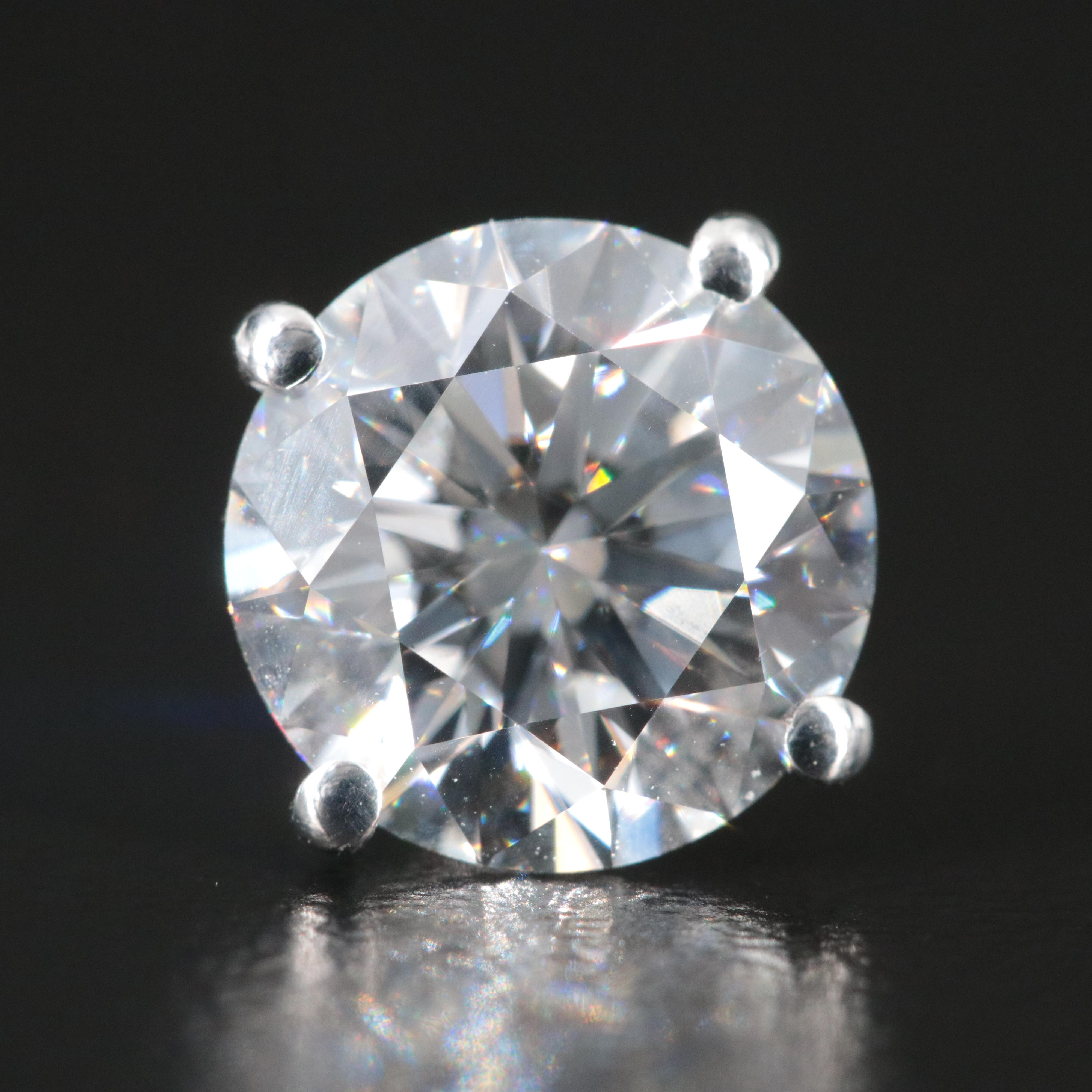 14K 3.00 CTW Lab Grown Diamond Martini Solitaire Earrings with IGI Reports