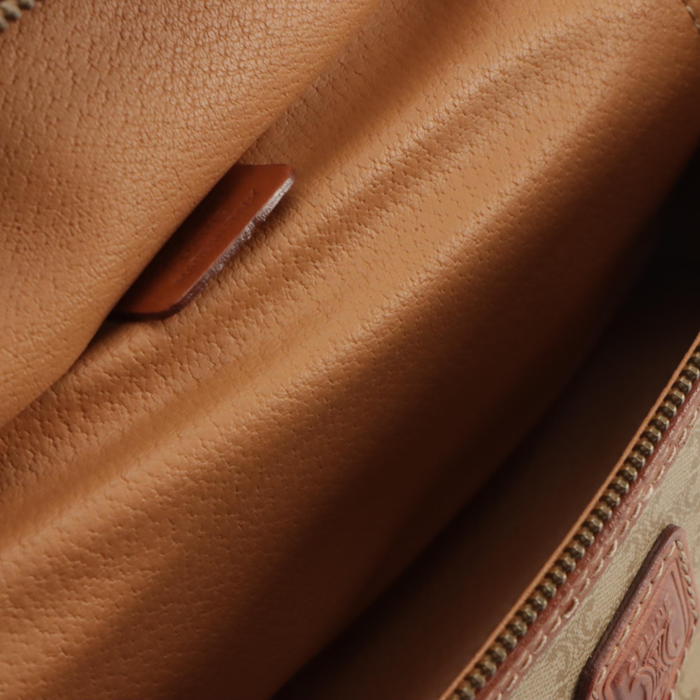 Celine Vanity Top Handle Bag in Macadam Canvas and Leather Trim